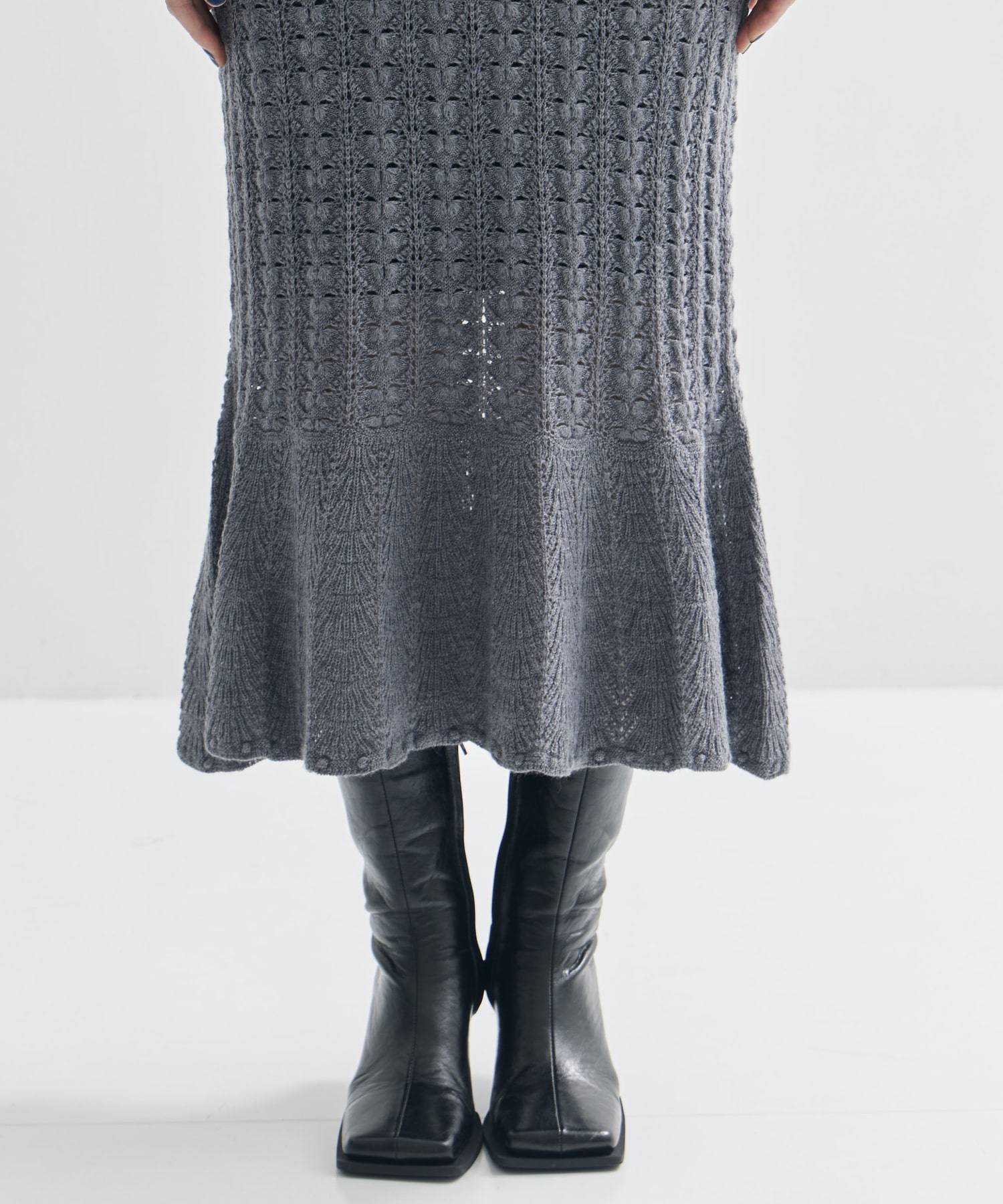 Openwork Pattern Knitted Dress Mame Kurogouchi