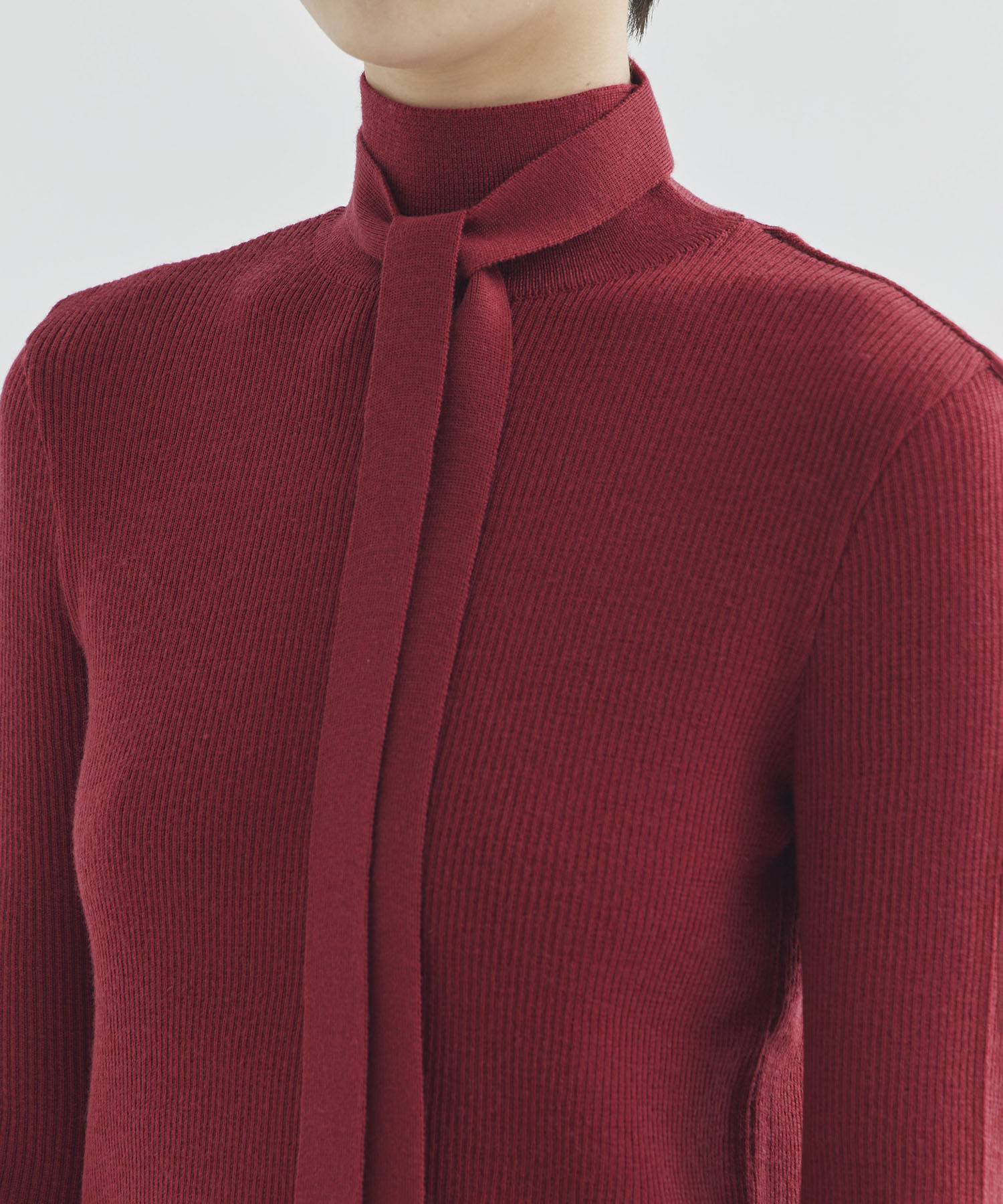 Janie tie collar knit PO RE AKIRANAKA