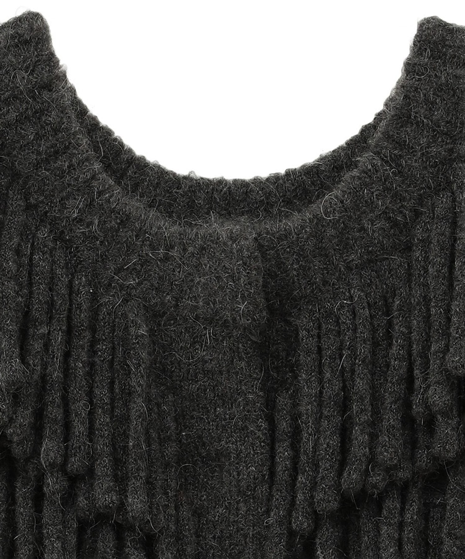 W FACE FRINGE KNIT VEST CLANE