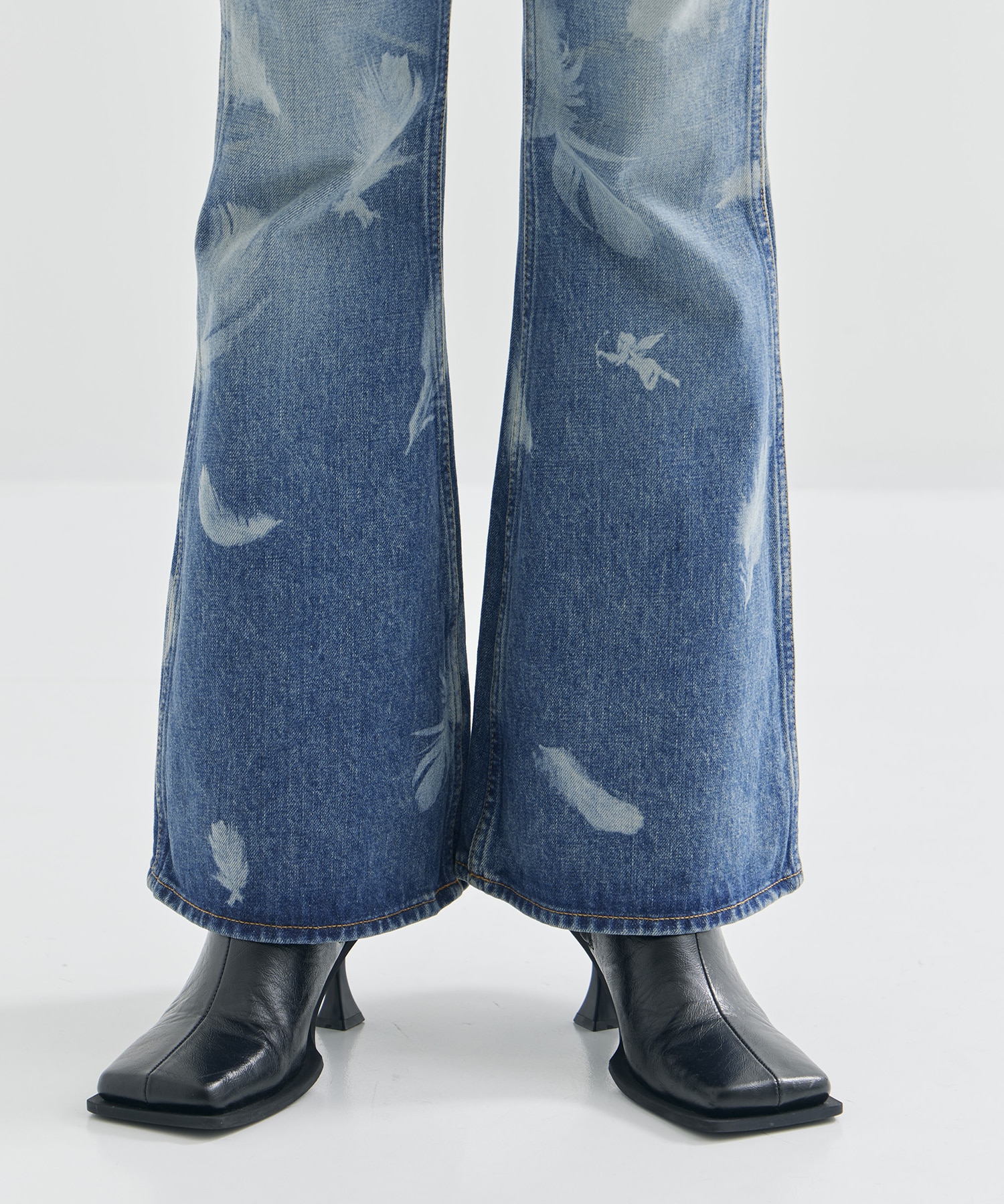 MASU BOYS FEATHER BELL-BOTTOM JEANS MASU