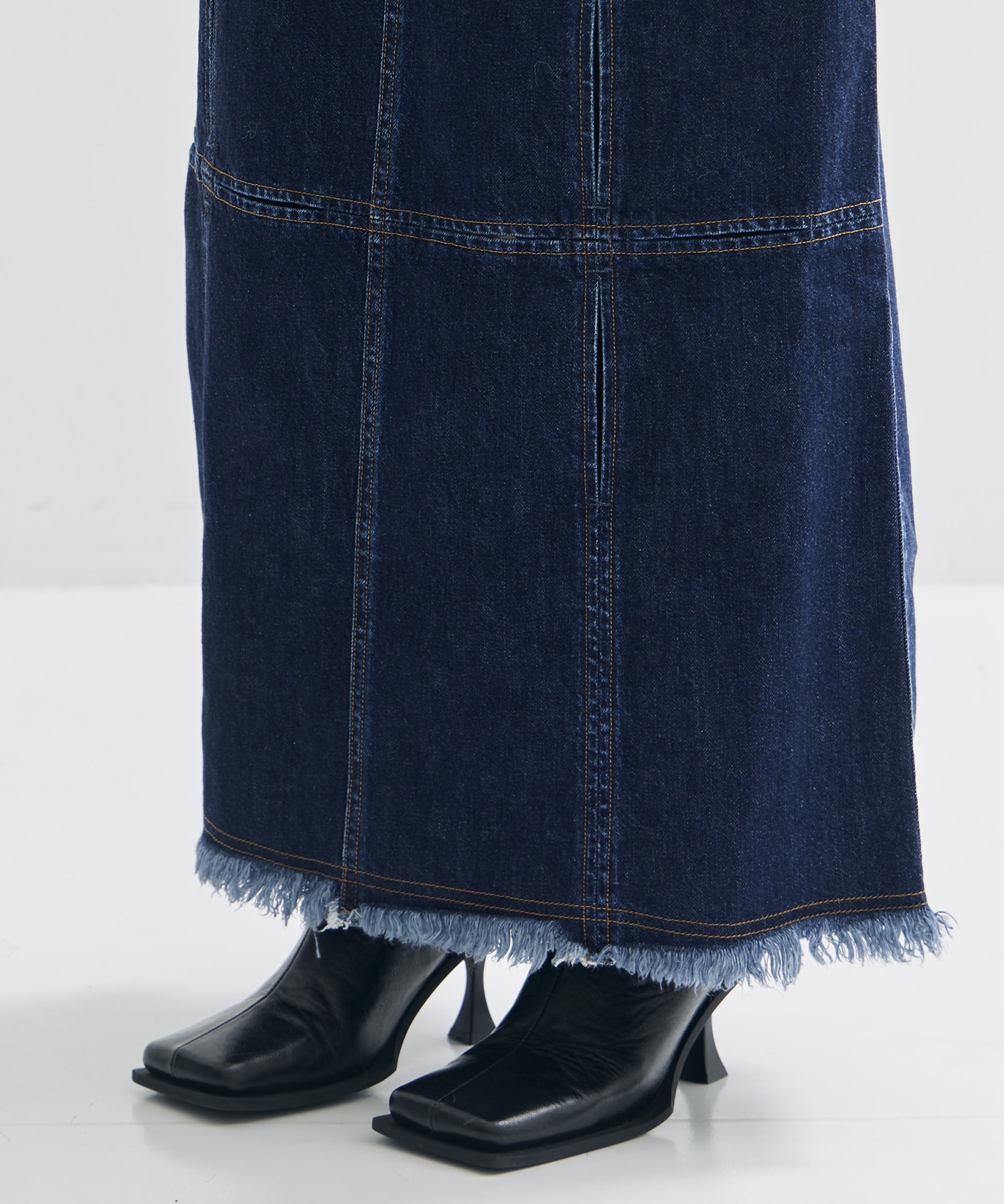 DENIM SLIT MAXI SKIRT FETICO