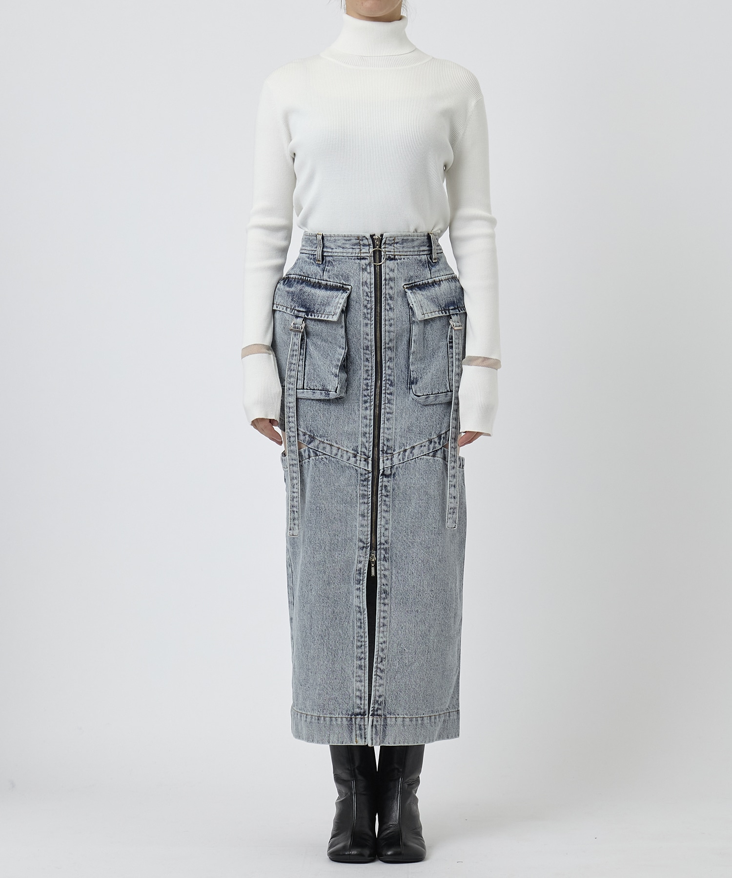 NOTCH WORK DENIM SKIRT THINGS THAT MATTER