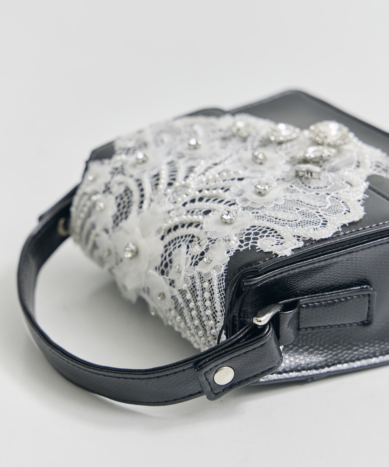 white lace crocodile mini bag tanakadaisuke