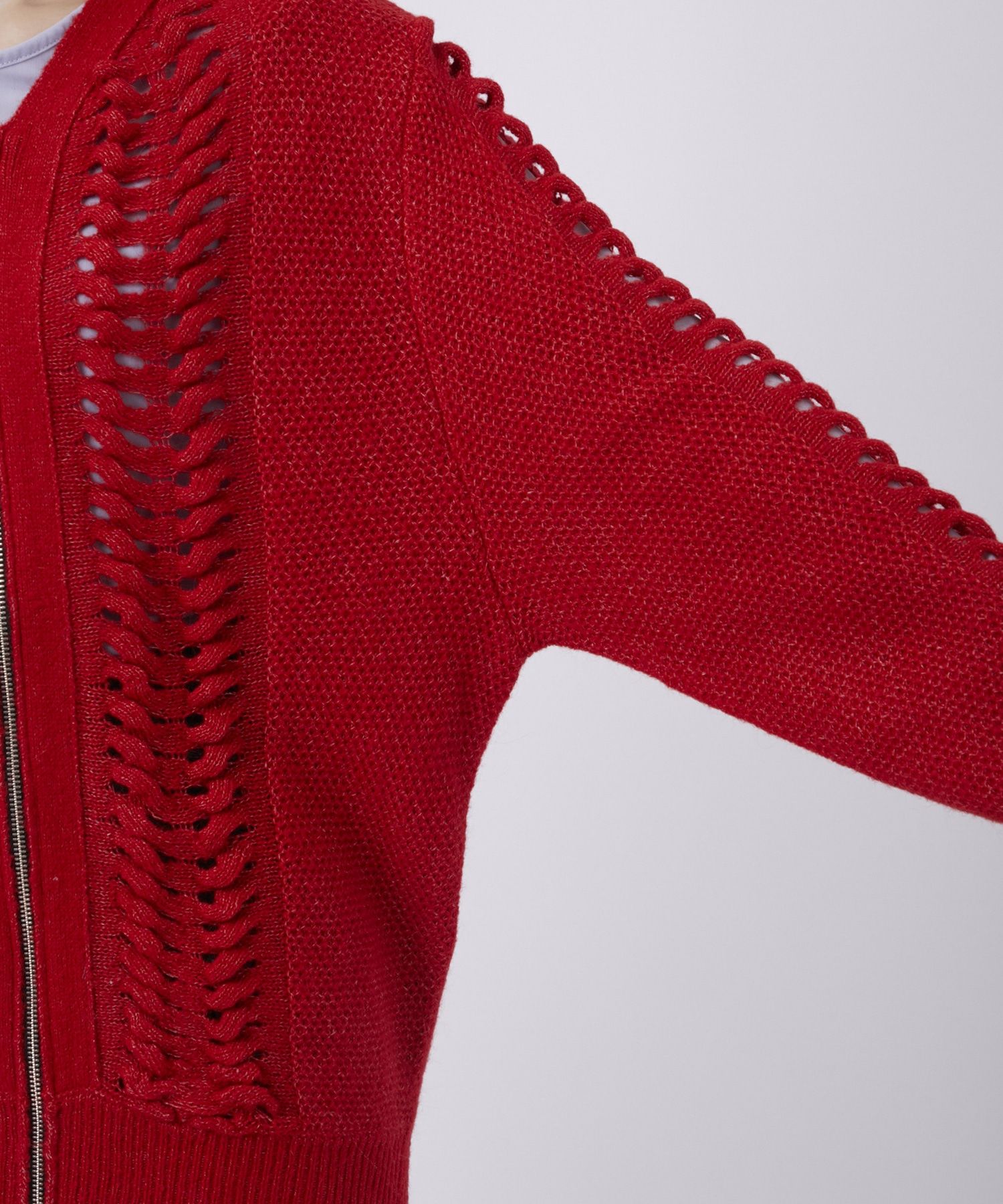 ウールモヘアZIP Knit Cardigan PEIEN