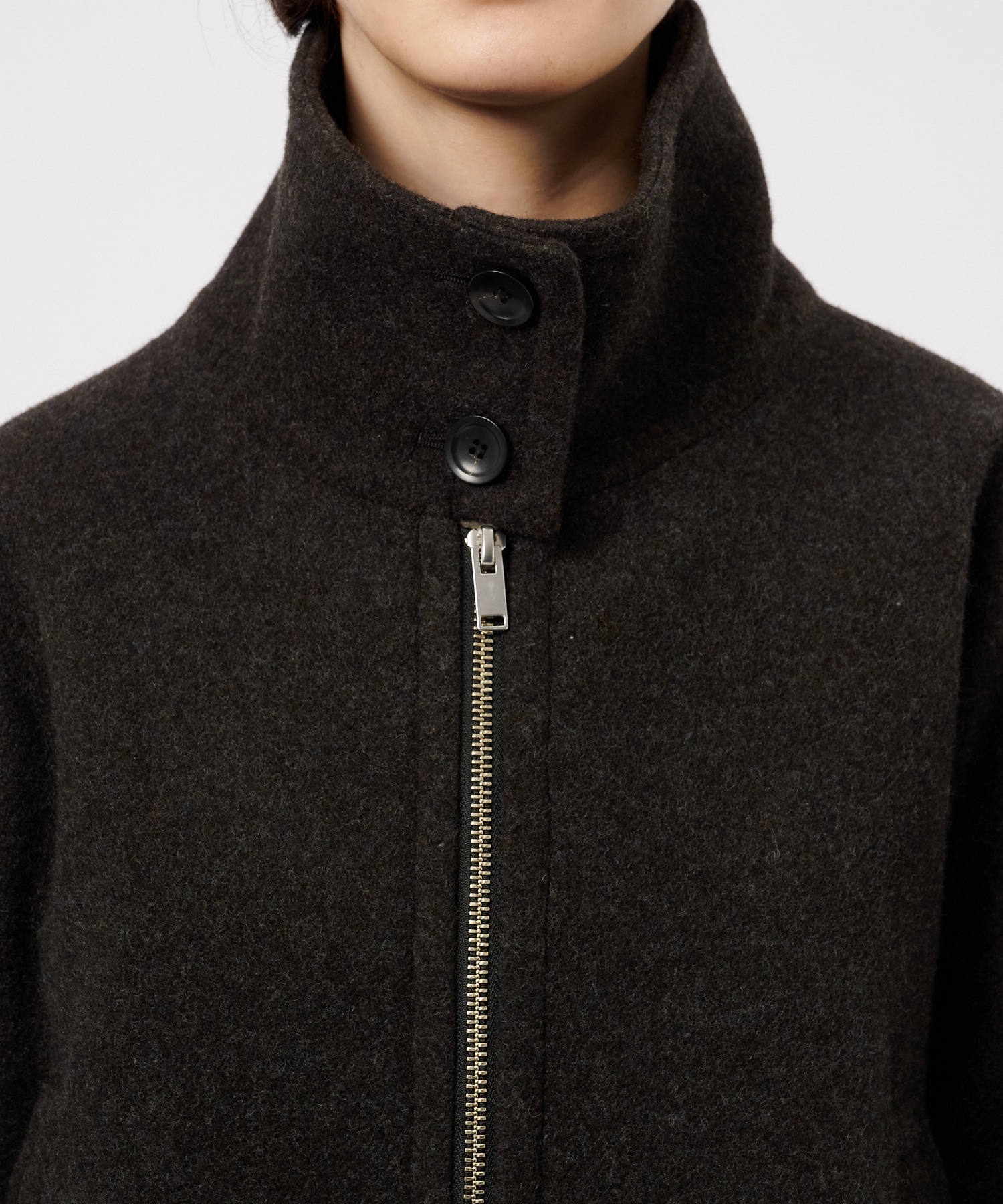 Stand Collar Wool Blouson STUDIOUS