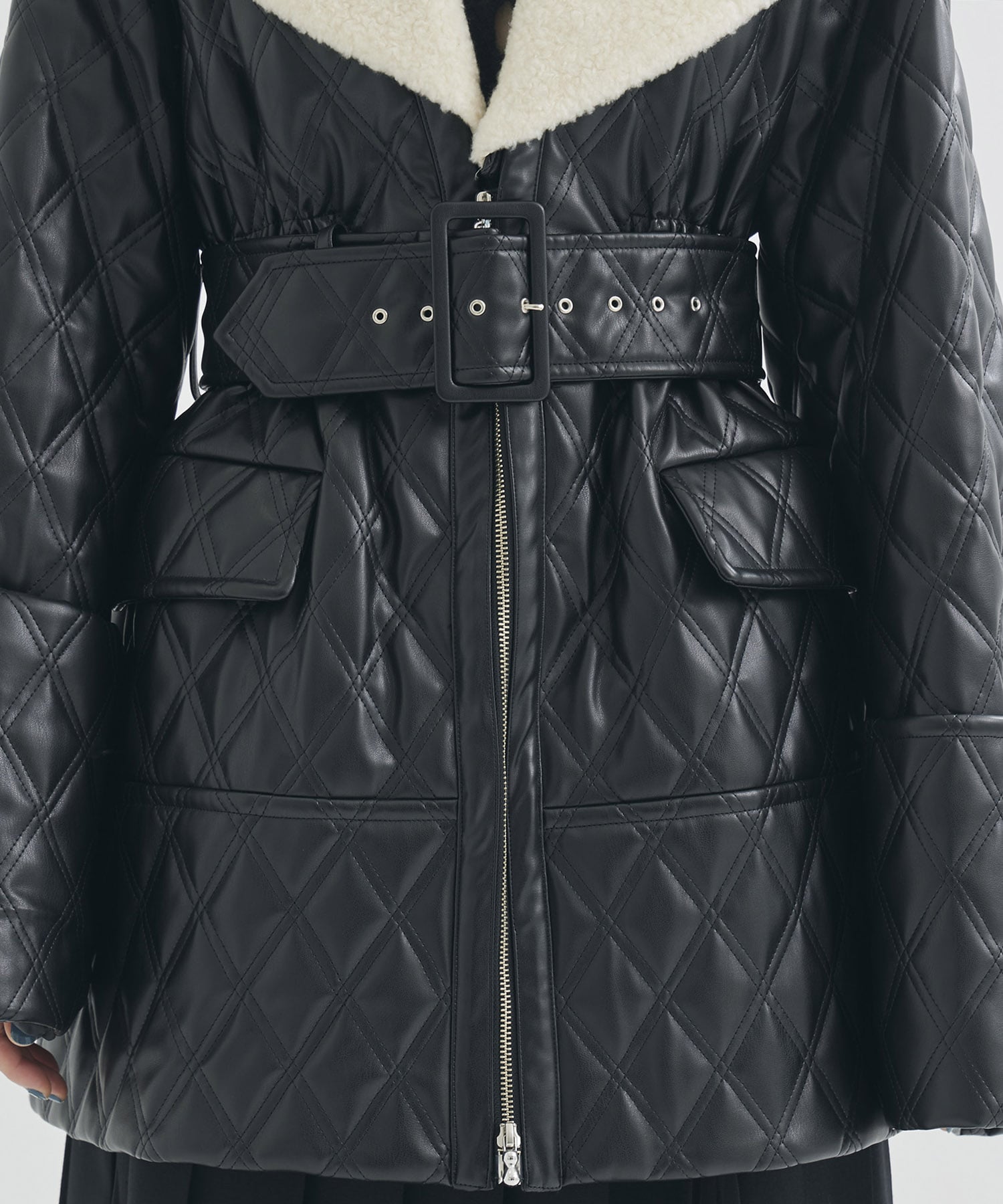 FAUX-LEATHER QUILTED JACKET FETICO