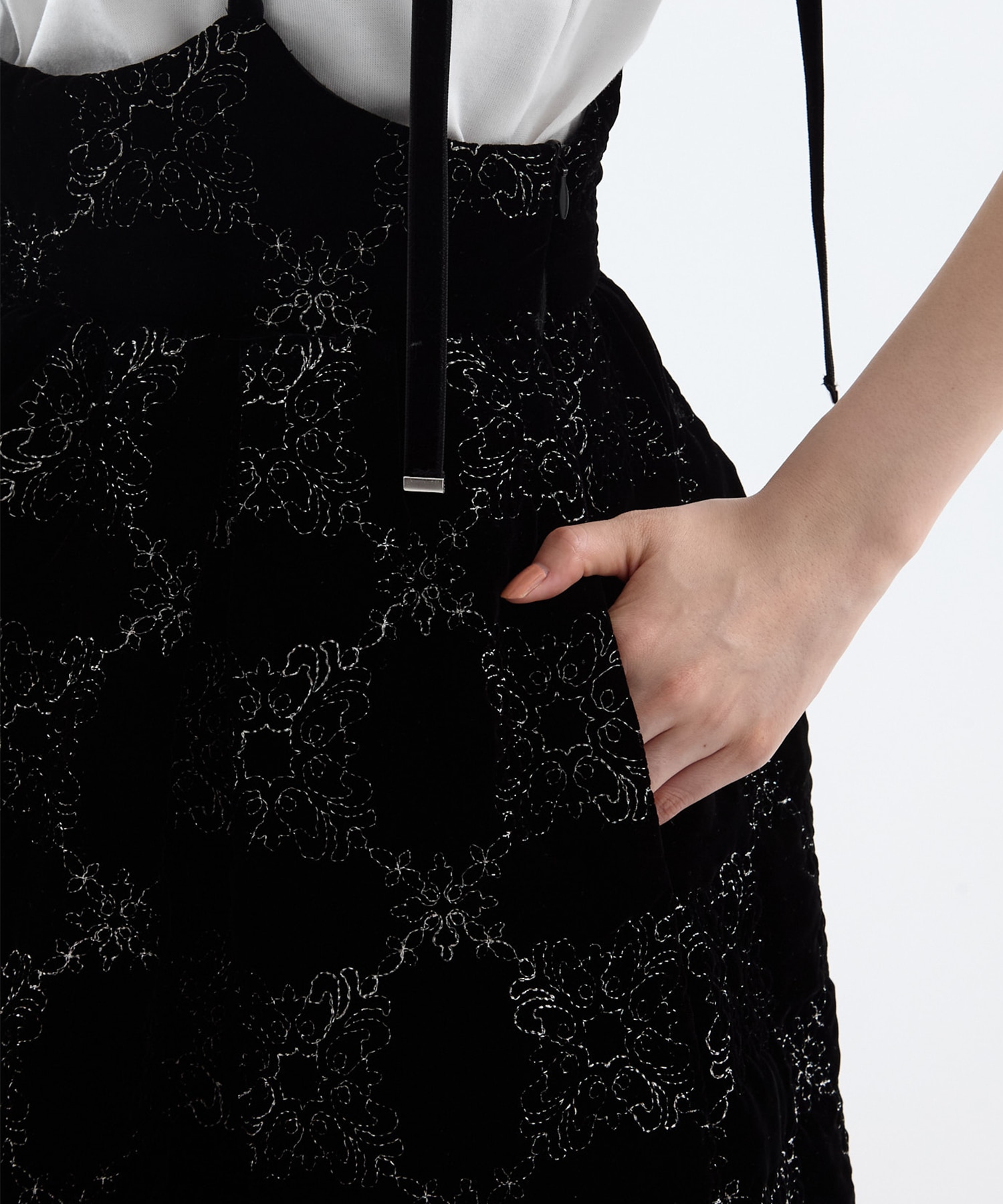 palace tiles quilted overalls skirt tanakadaisuke