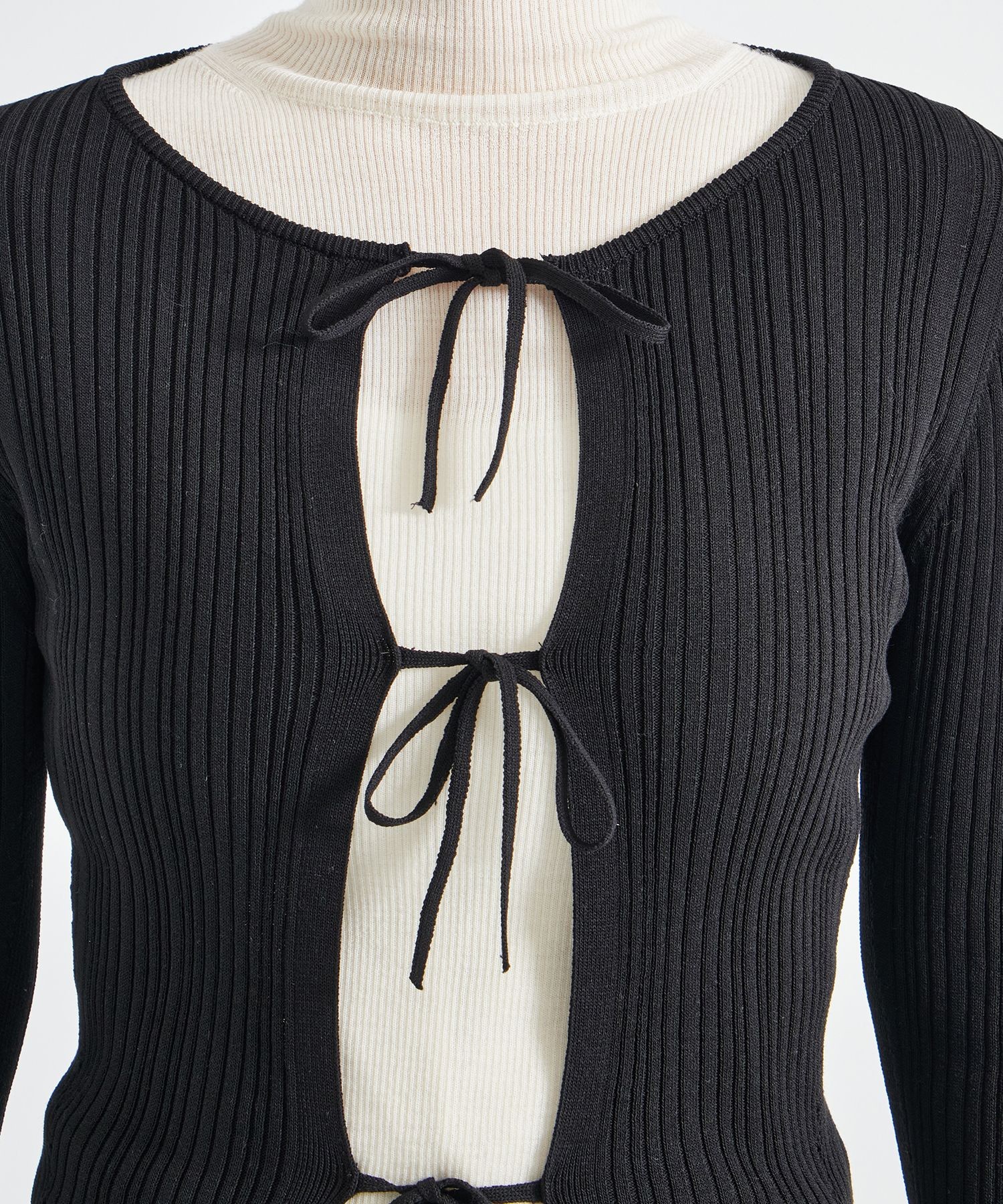 Ribbon Front Knit Cardigan STUDIOUS