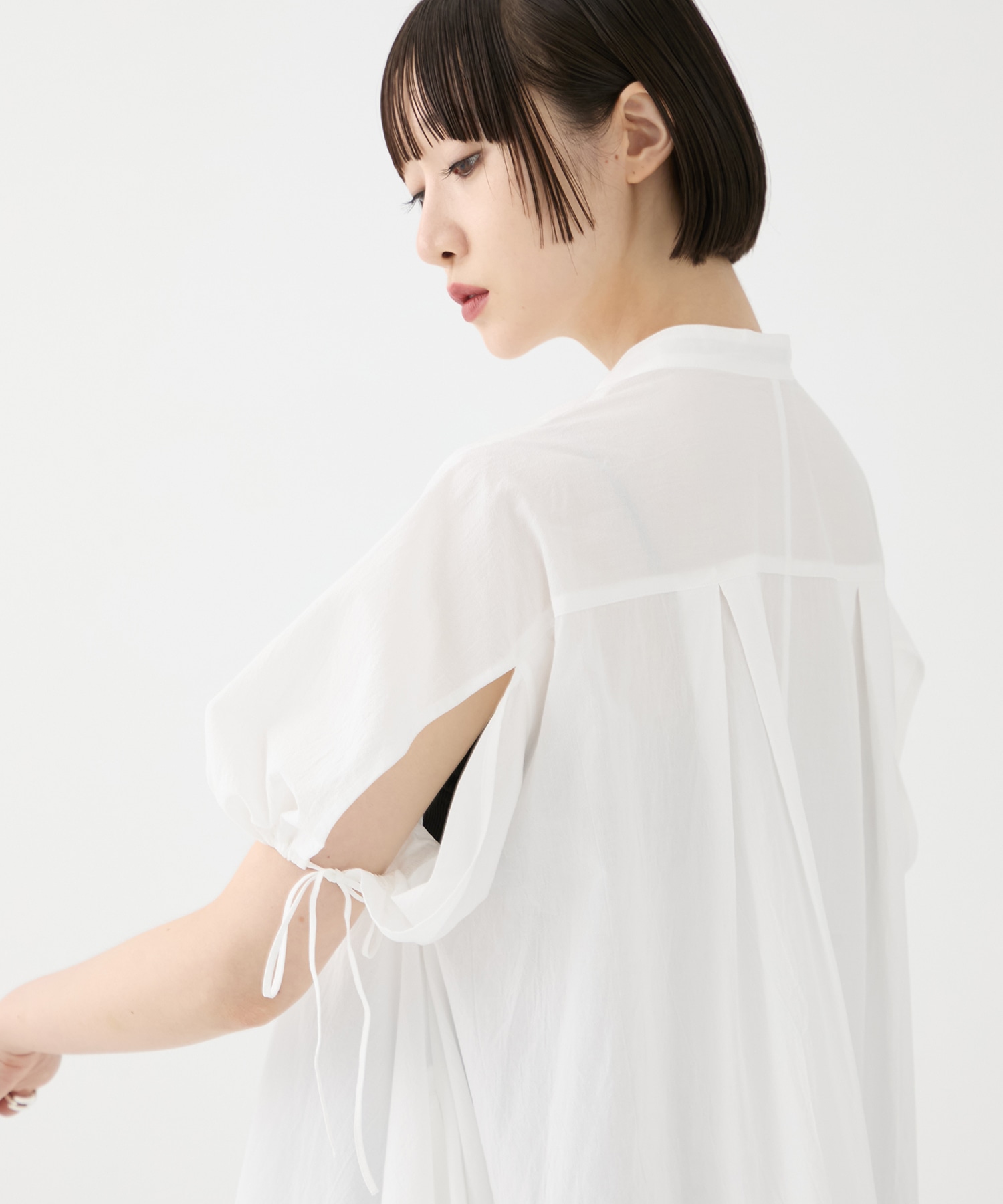 別注 Coボイルサッカーケープスリーブシャツ FEMMENT