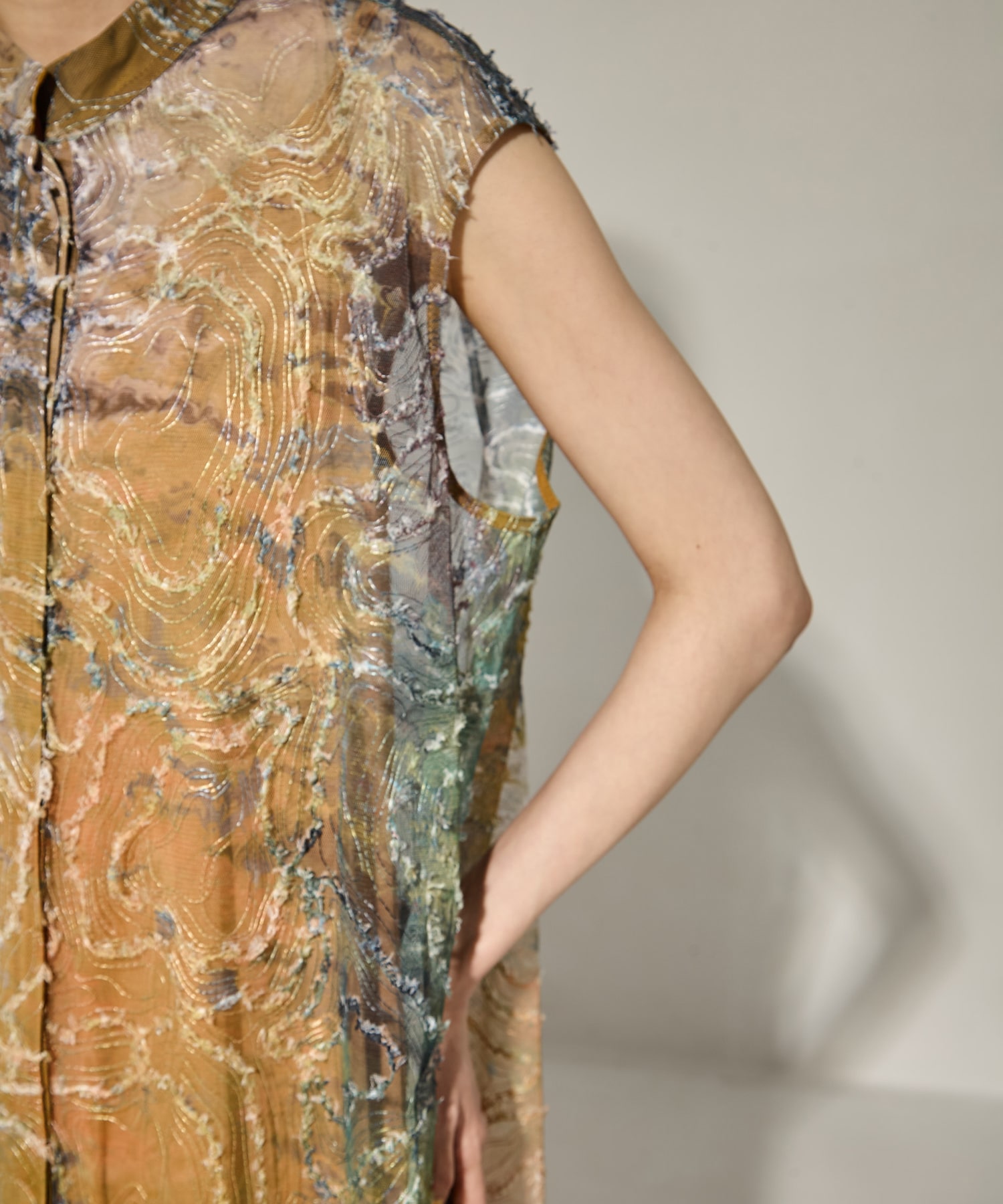 RIPPLE SHAGGY ART DRESS AMERI