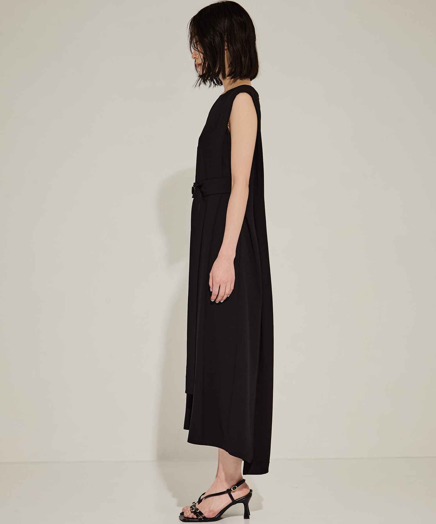 Back Satin Belted Dress STUDIOUS
