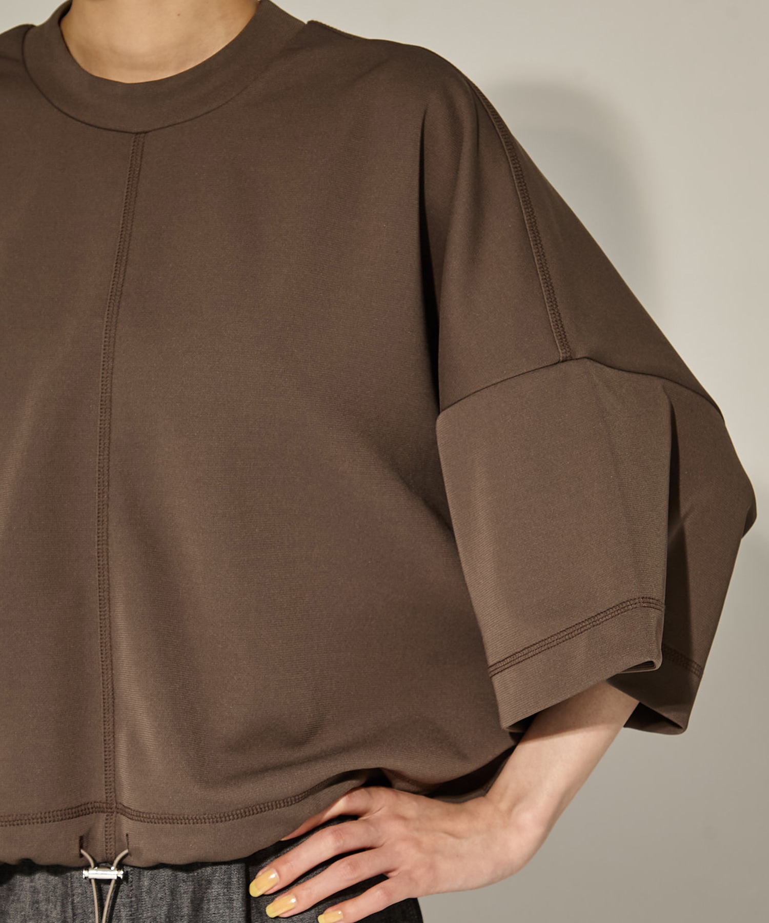 Draw Cord Hem Cropped T UJOH