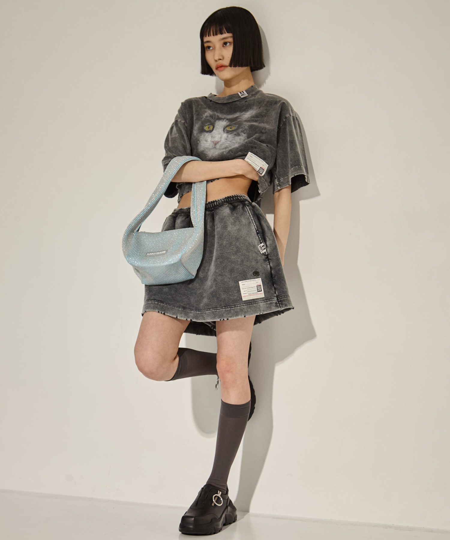 BLEACHED CROPPED TEE Maison MIHARA YASUHIRO