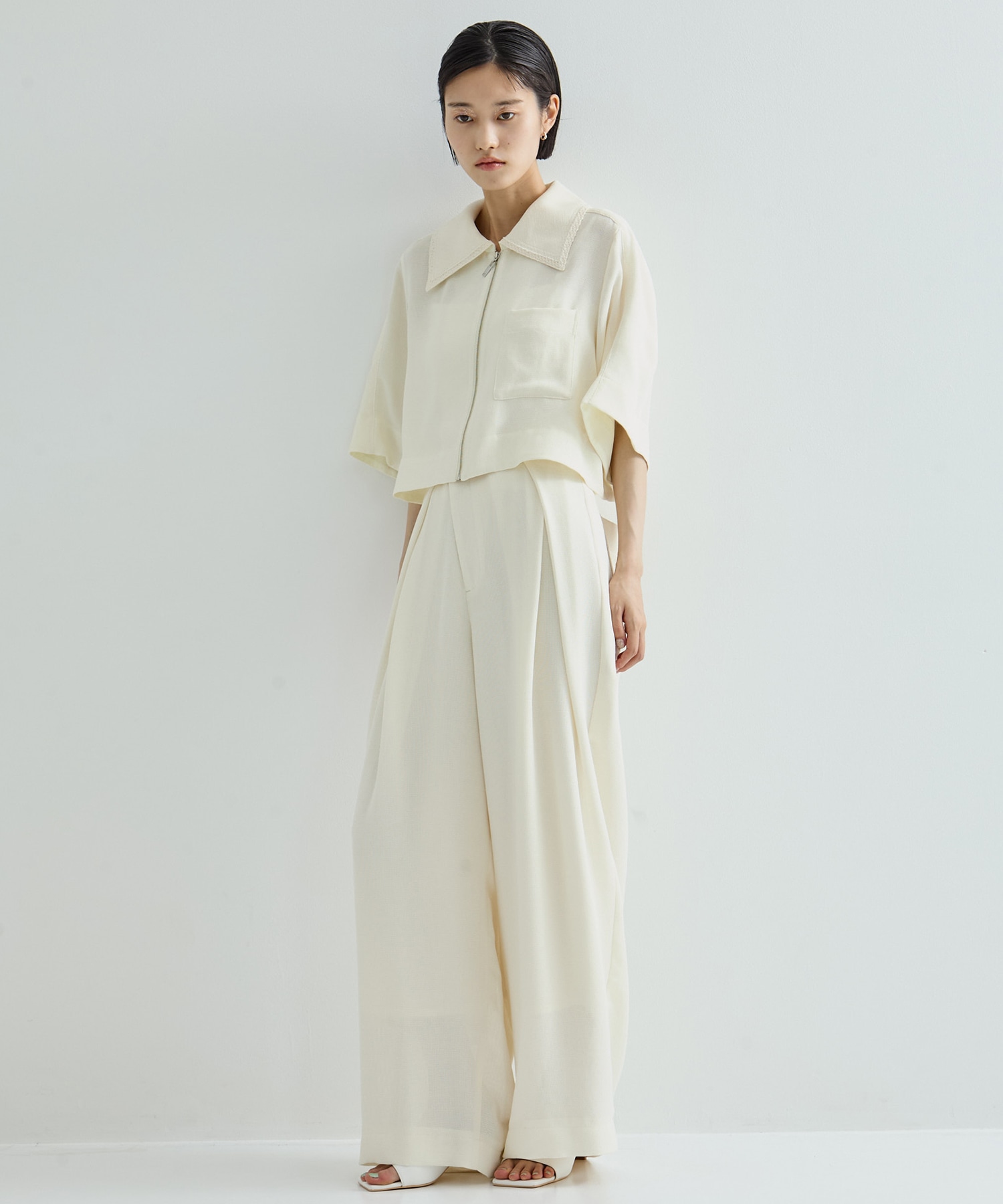 Asymmetric Front Mesh Trousers STUDIOUS