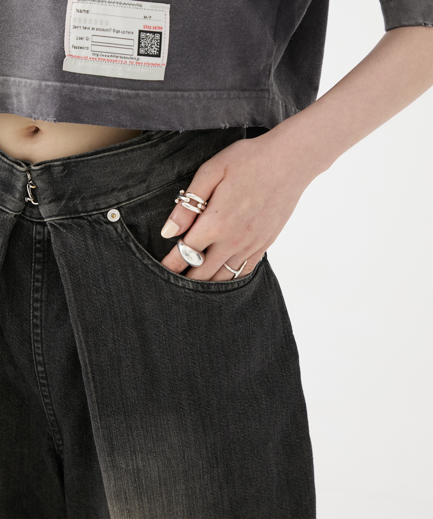 別注 WASHED DENIM FOLDED WIDE PANTS (SHORT LENGTH) JOHN LAWRENCE SULLIVAN