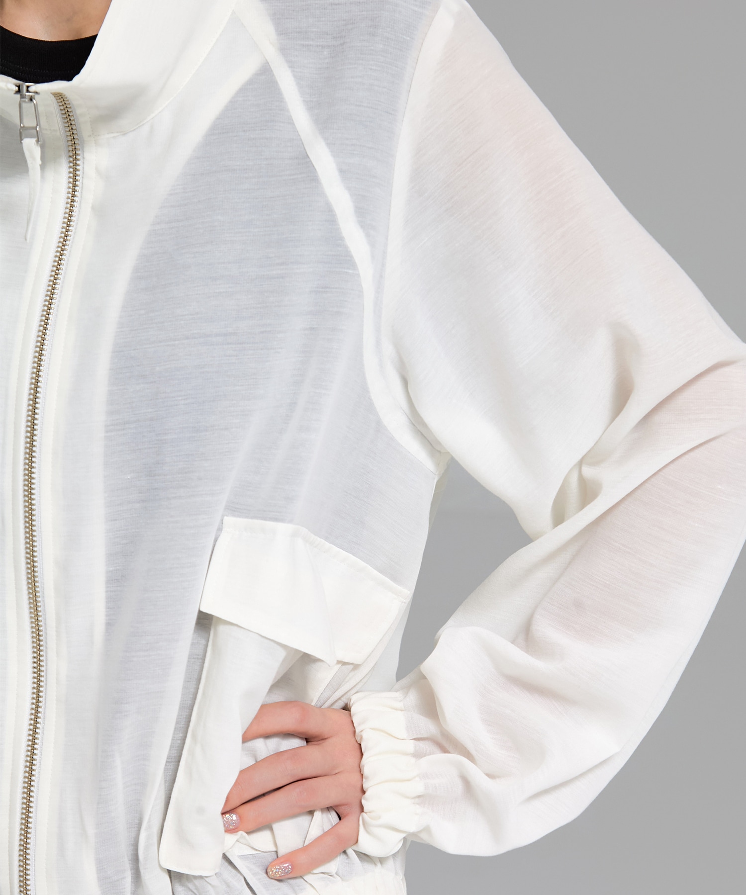 SHEER ZIP BLOUSON STUDIOUS