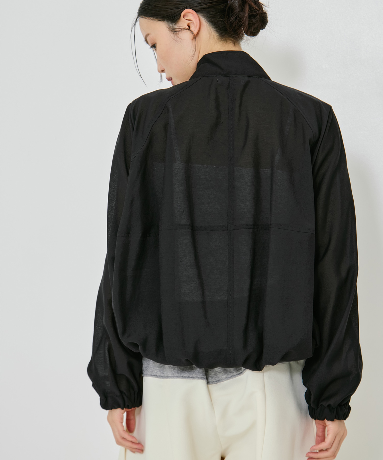SHEER ZIP BLOUSON STUDIOUS