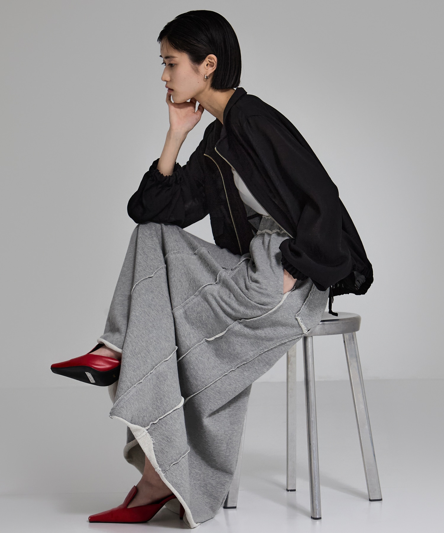 SHEER ZIP BLOUSON STUDIOUS