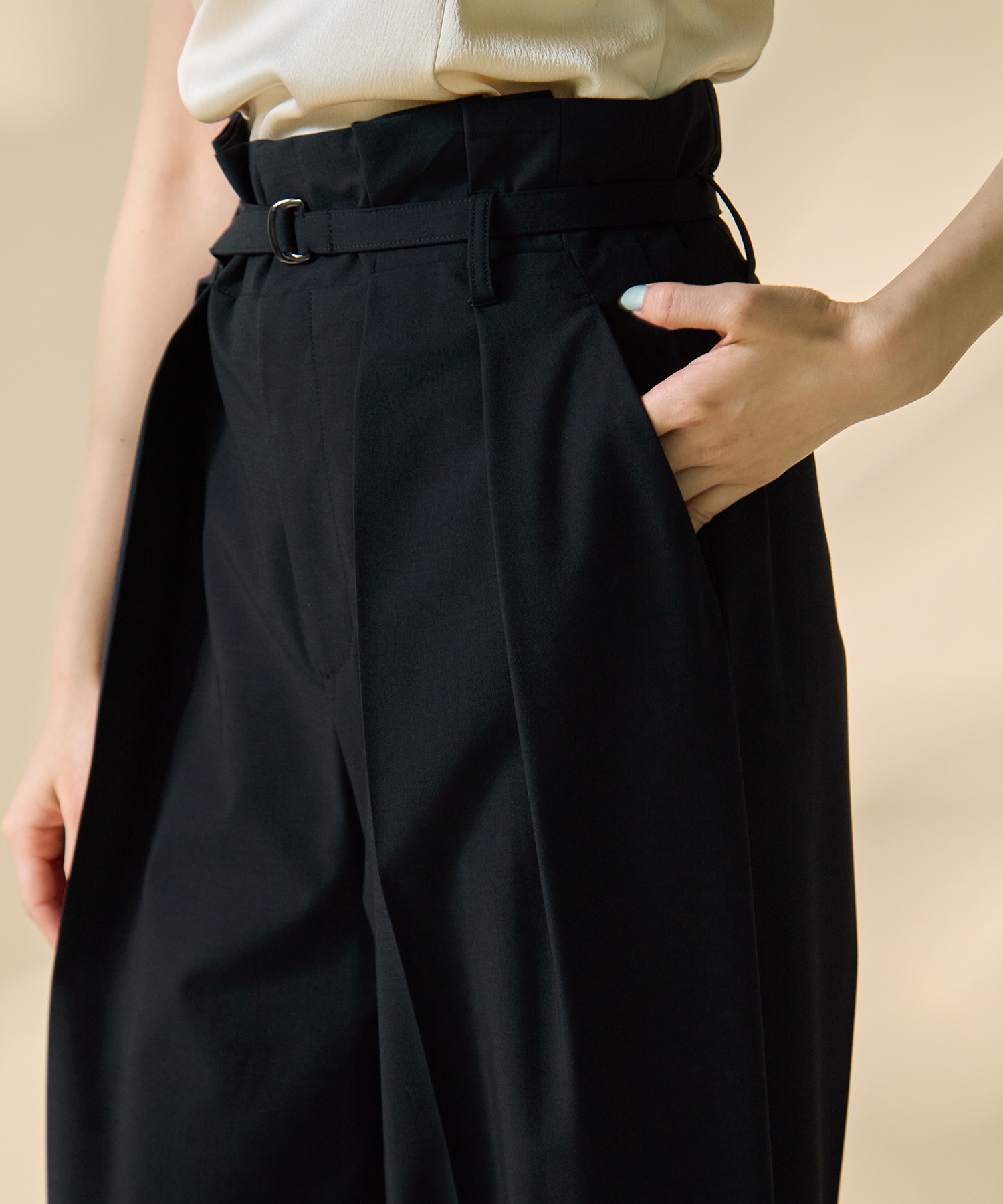 Belted High Waist Trousers STUDIOUS