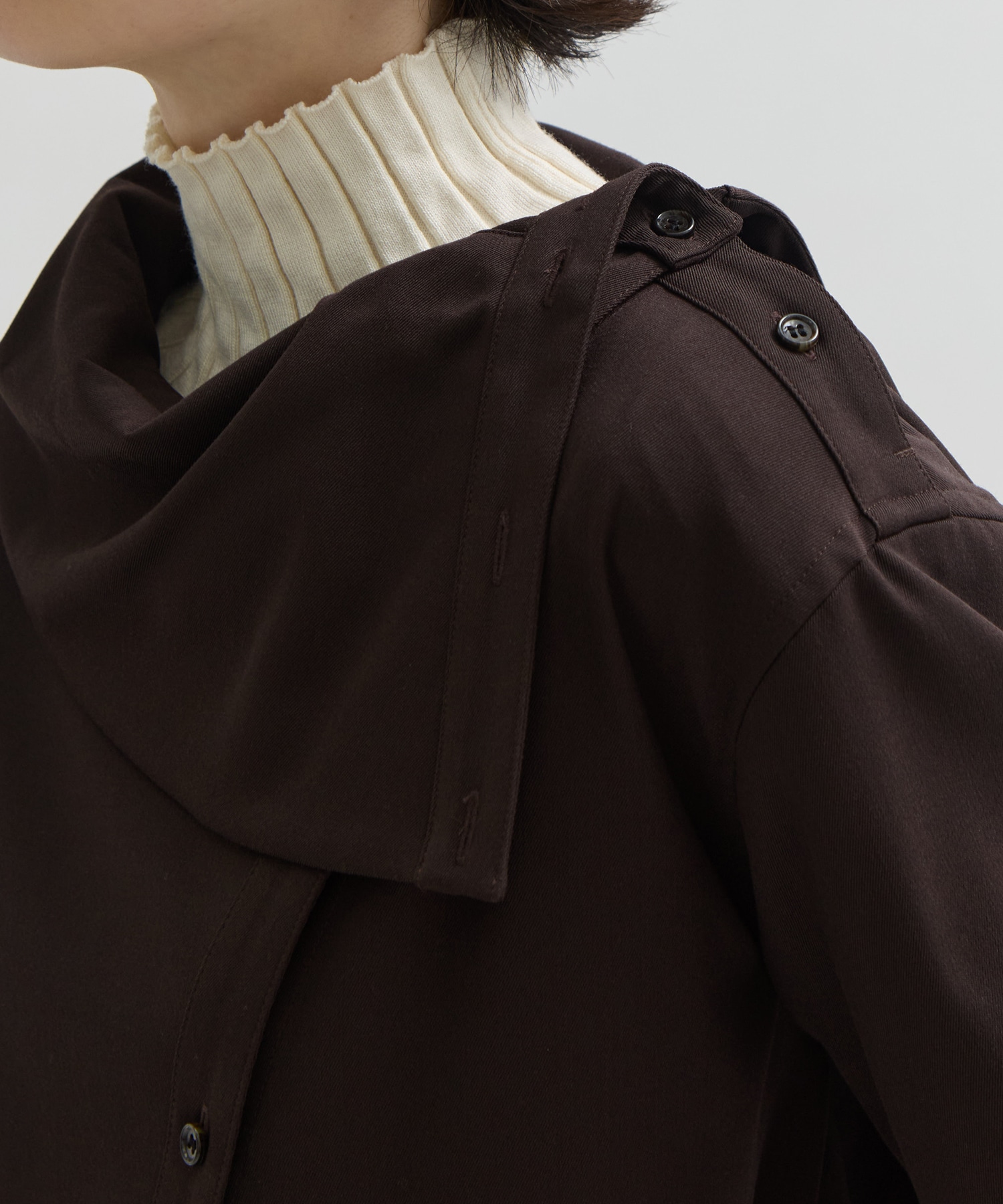 Viscose Wool Big Collar Shirt STUDIOUS