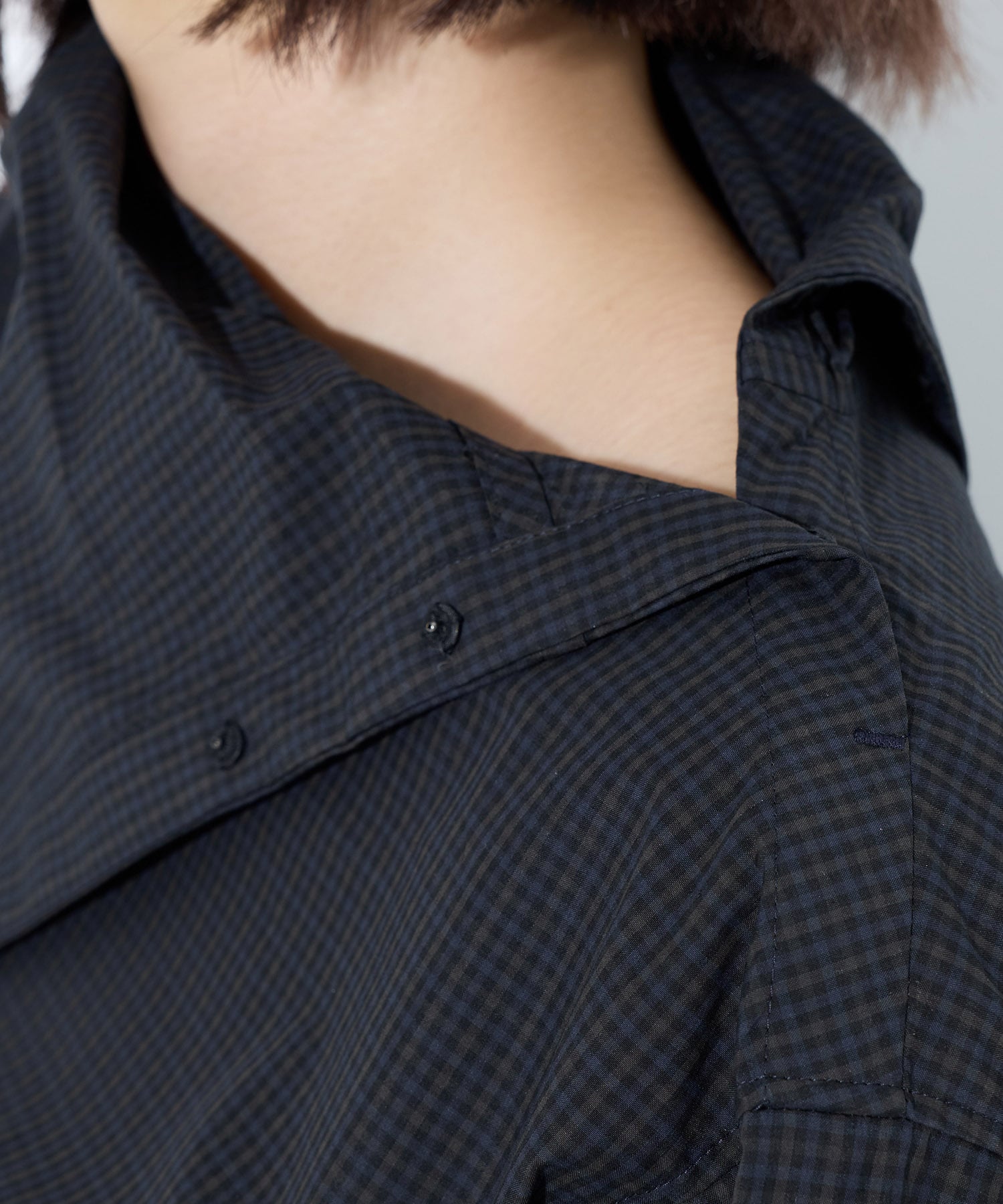 Typewriter check S/S blouse TOGA