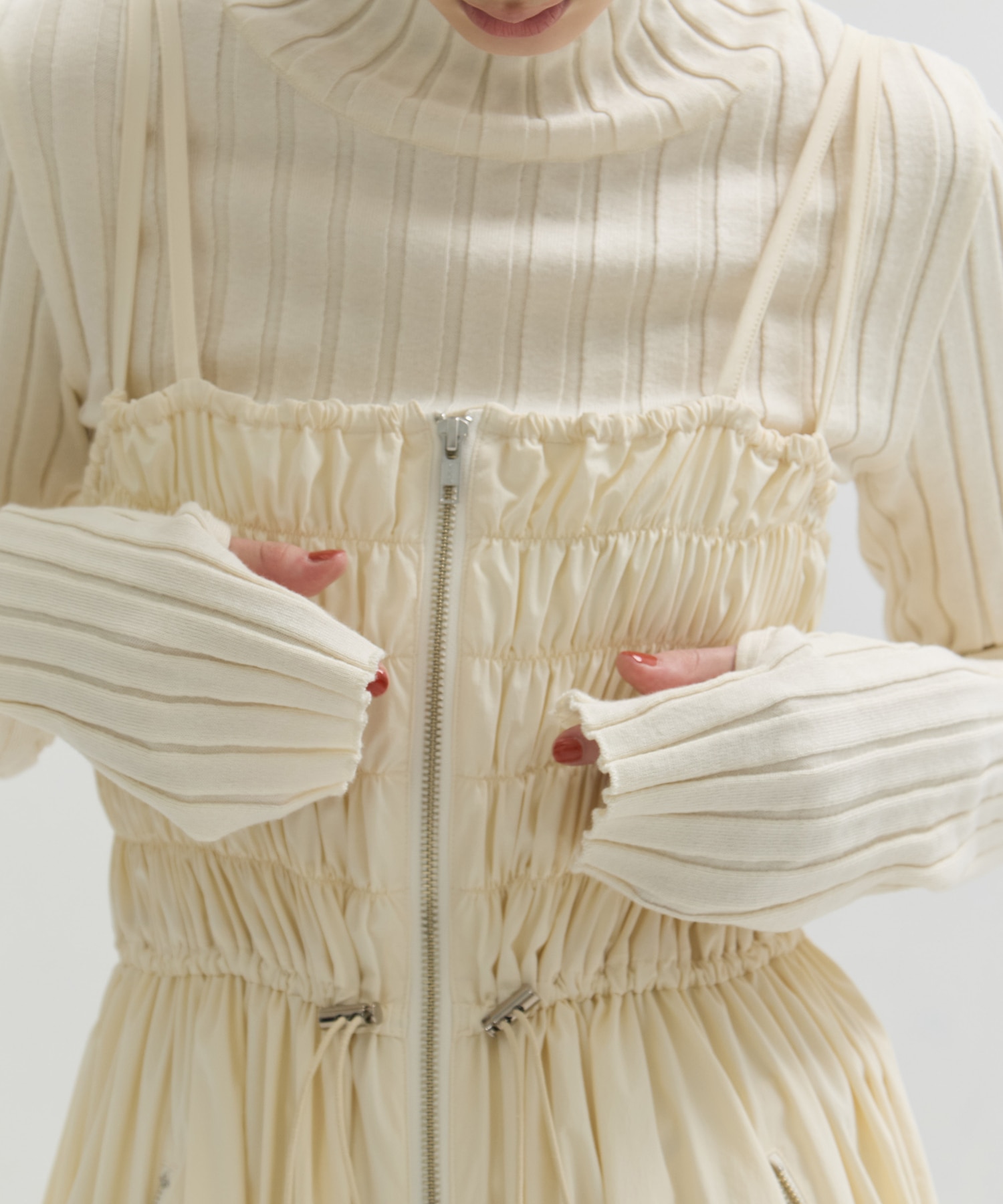 SHIRRING ZIP CAMISOLE DRESS STUDIOUS