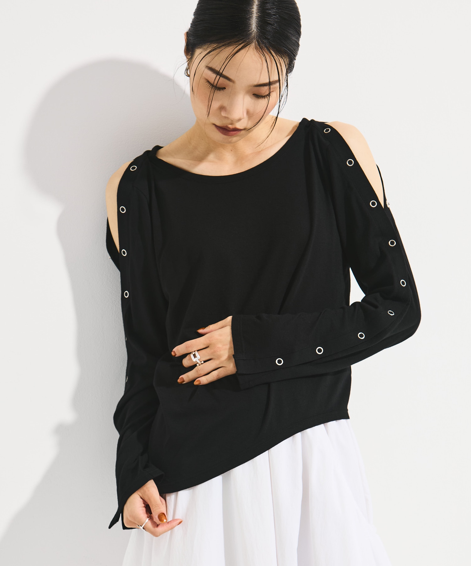 SHOULDER SNAP LONG SLEEVE TEE STUDIOUS