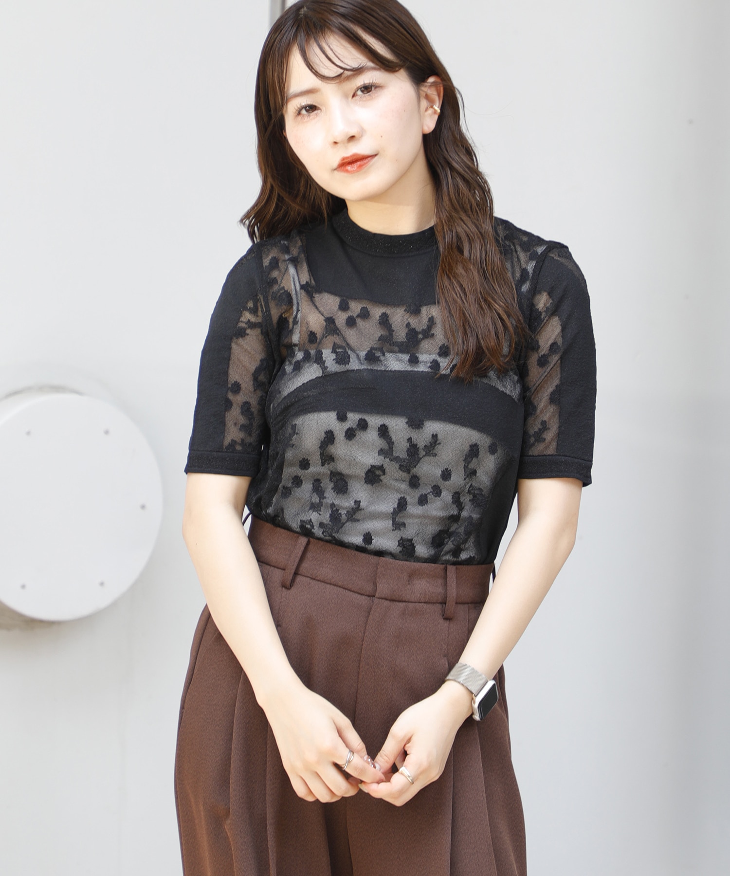 Knitted Crew Neck Top Mame Kurogouchi