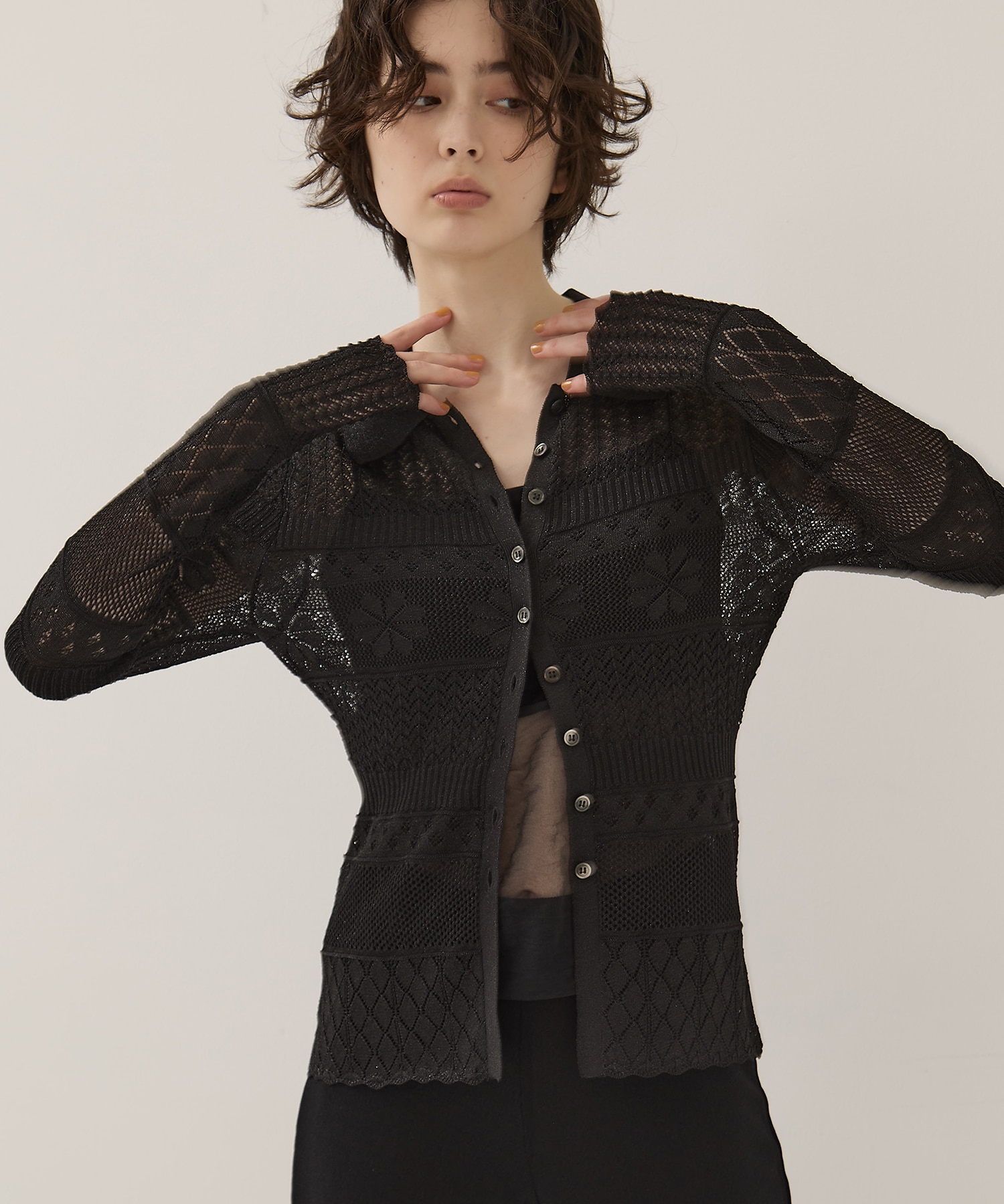 Flower Lace Knit Top EMILY ODA