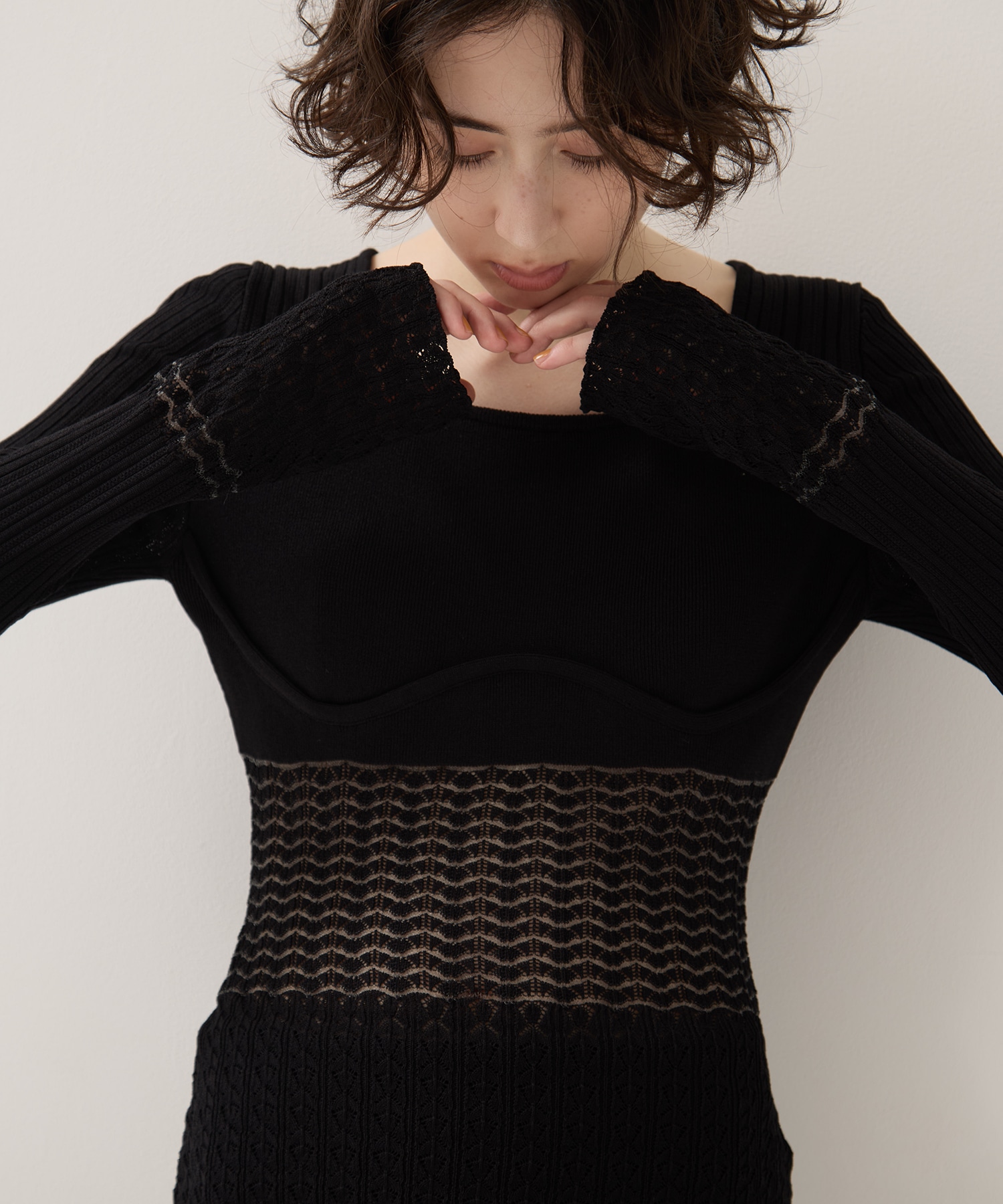 別注Square Neck Ripple Knit EMILY ODA
