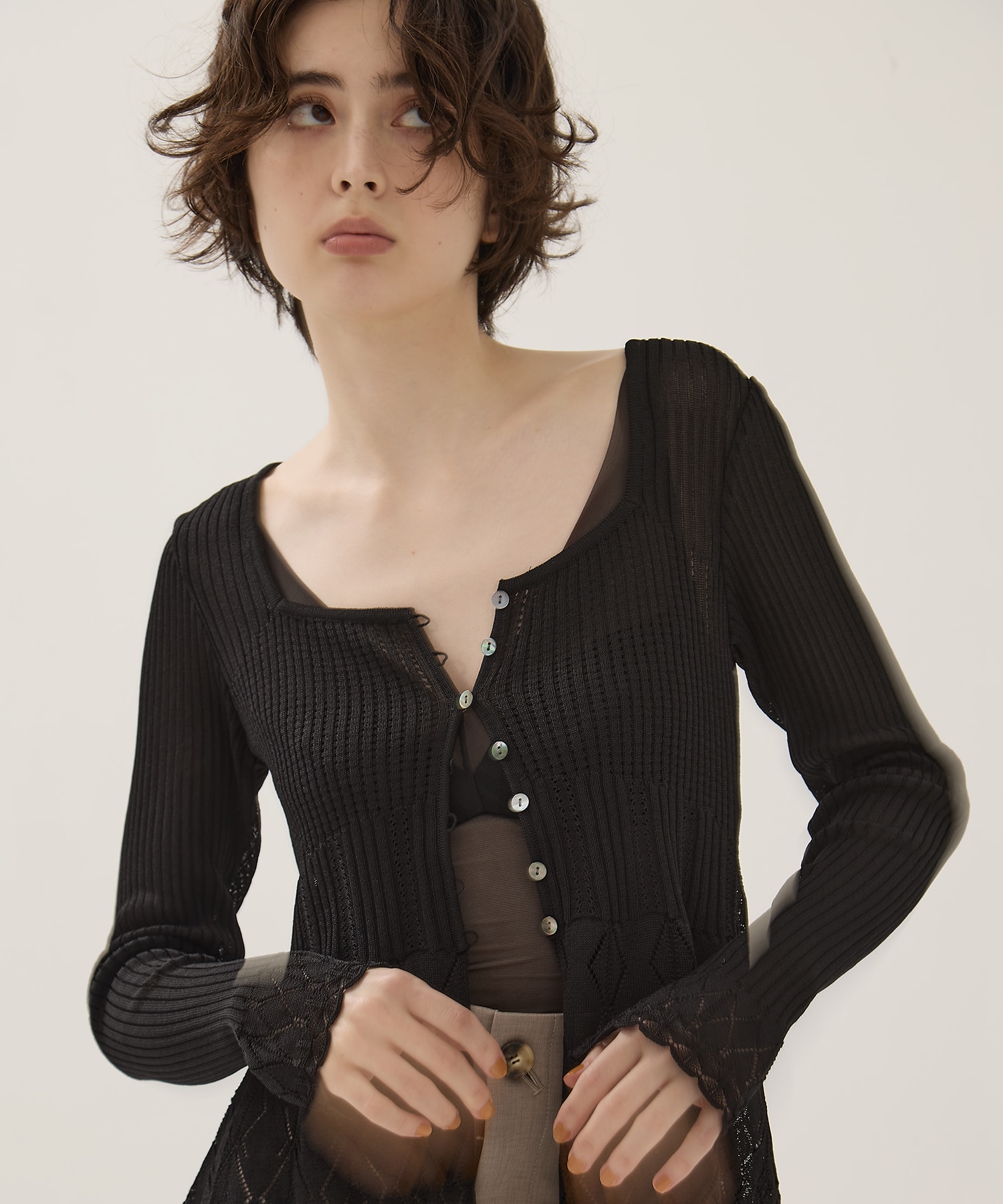 Lace Knit Cardigan EMILY ODA
