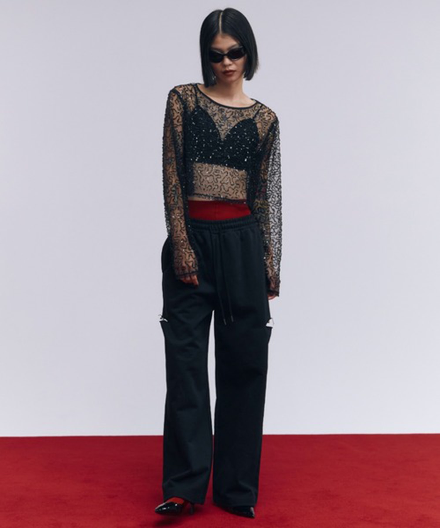 josemoon スウェットパンツ　ブラック JOSEMOON/ジョゼムーン】MAXI LENGTH SWEAT PANTS/マキシ
