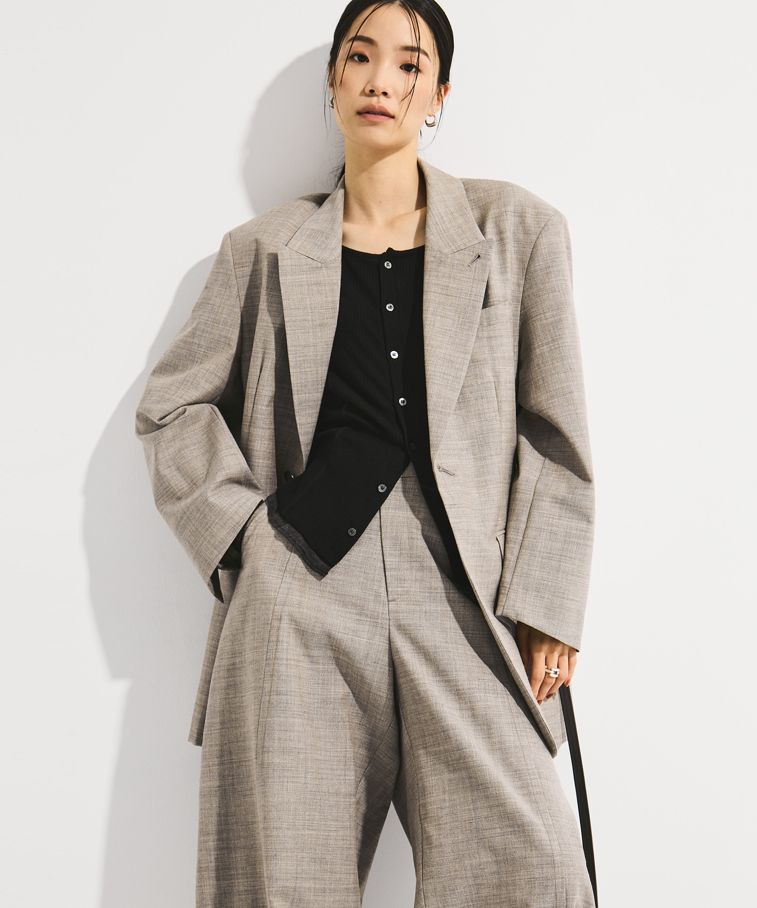 Wool Barrel Leg Trousers STUDIOUS