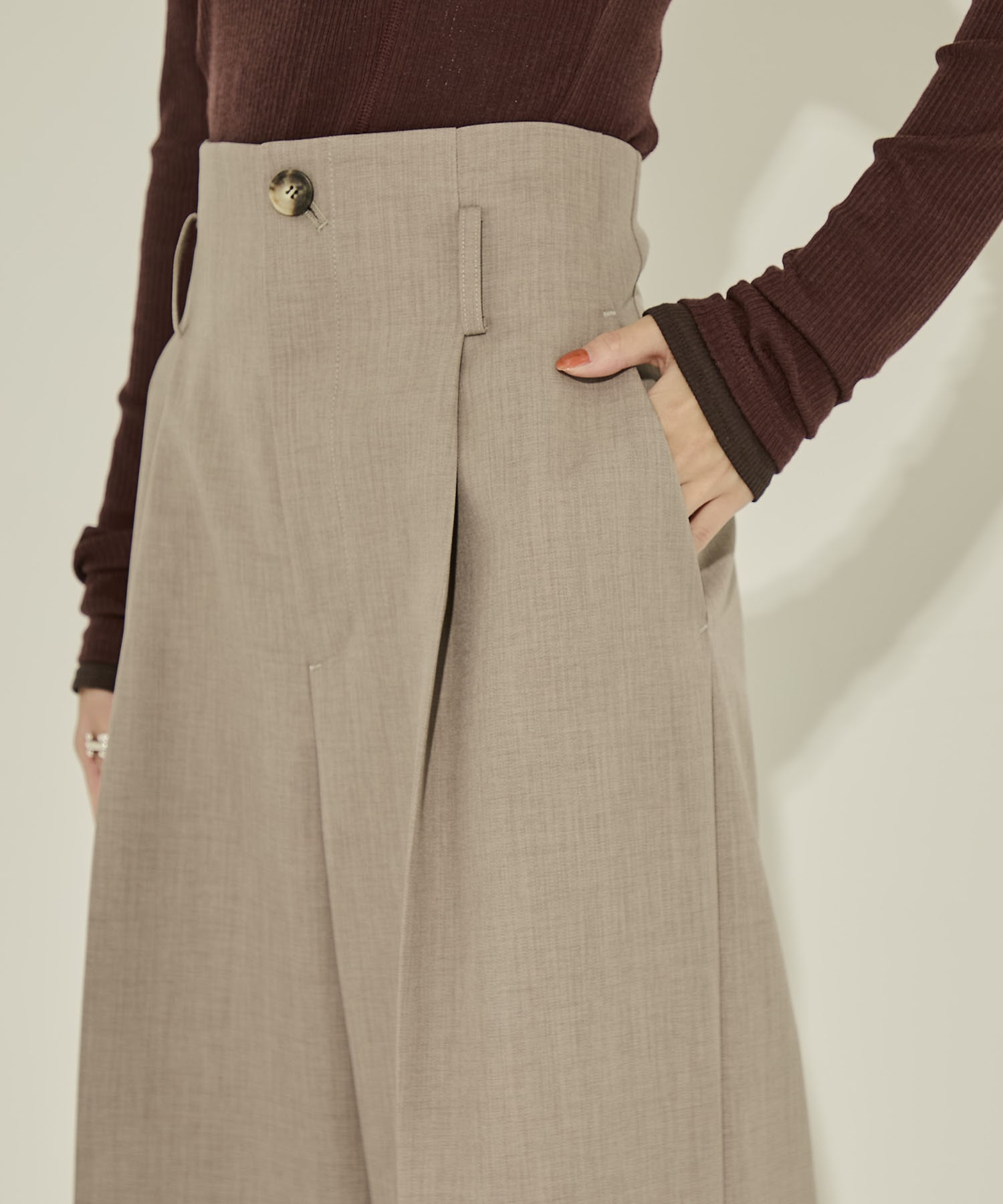 Wide Double Hem Trousers STUDIOUS