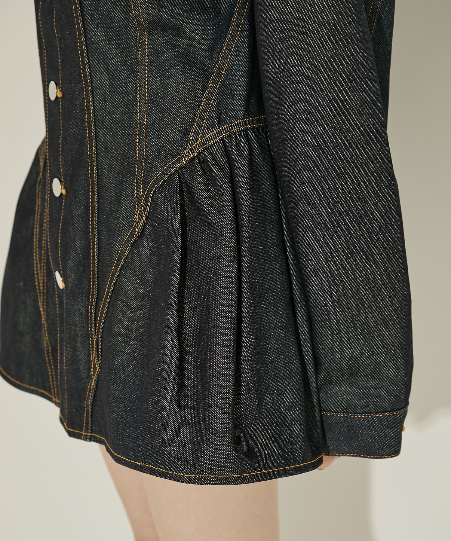 RIGID DENIM PEPLUM JACKET JOHN LAWRENCE SULLIVAN