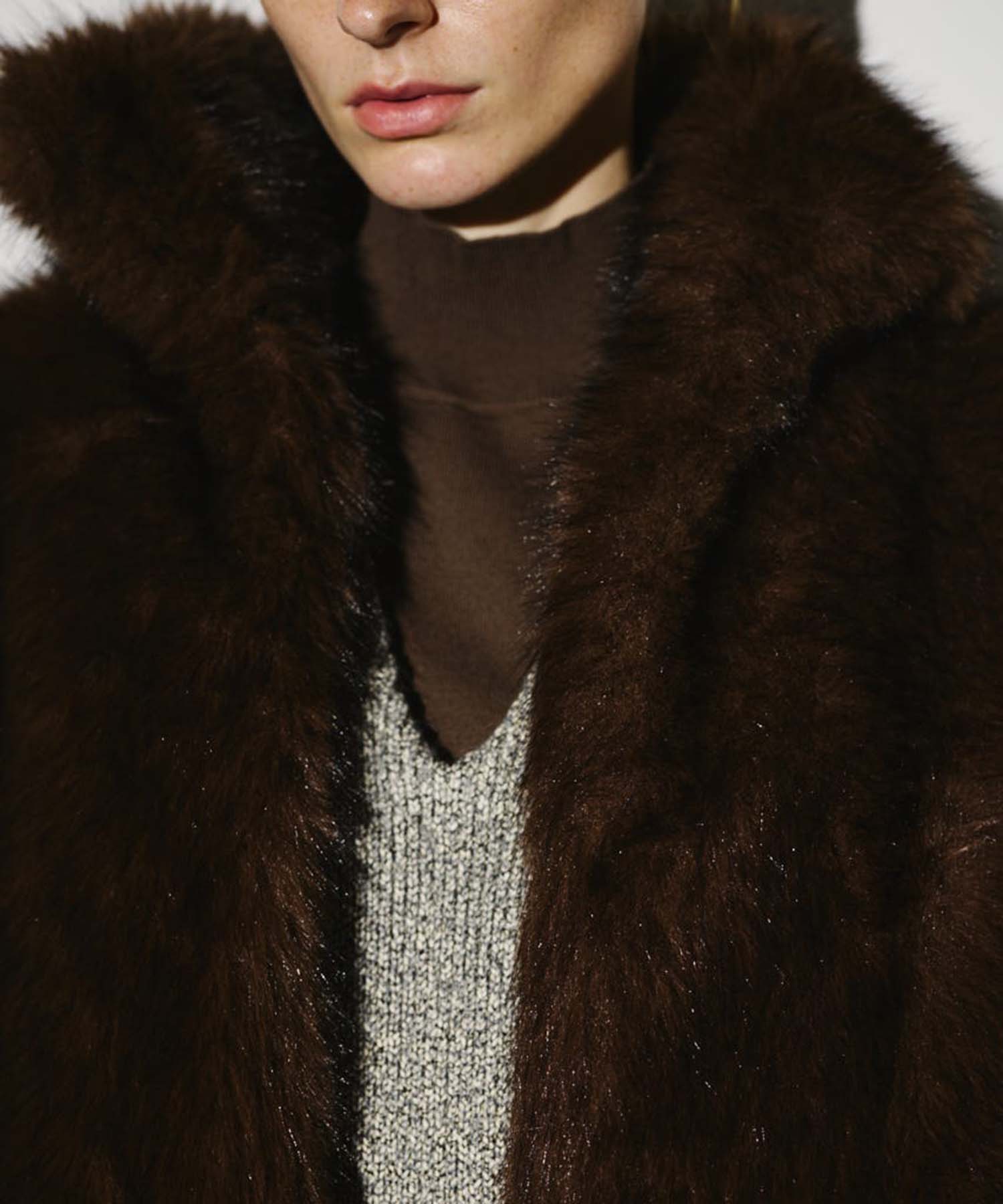 High collar faux fur jacket RIM.ARK