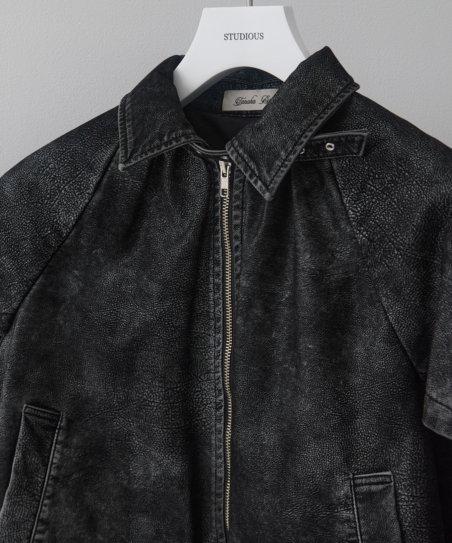 drawstring fade leather blouson tanakadaisuke