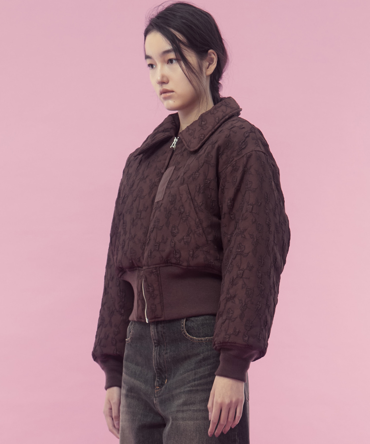 Floral jacquard bomber jacket FETICO