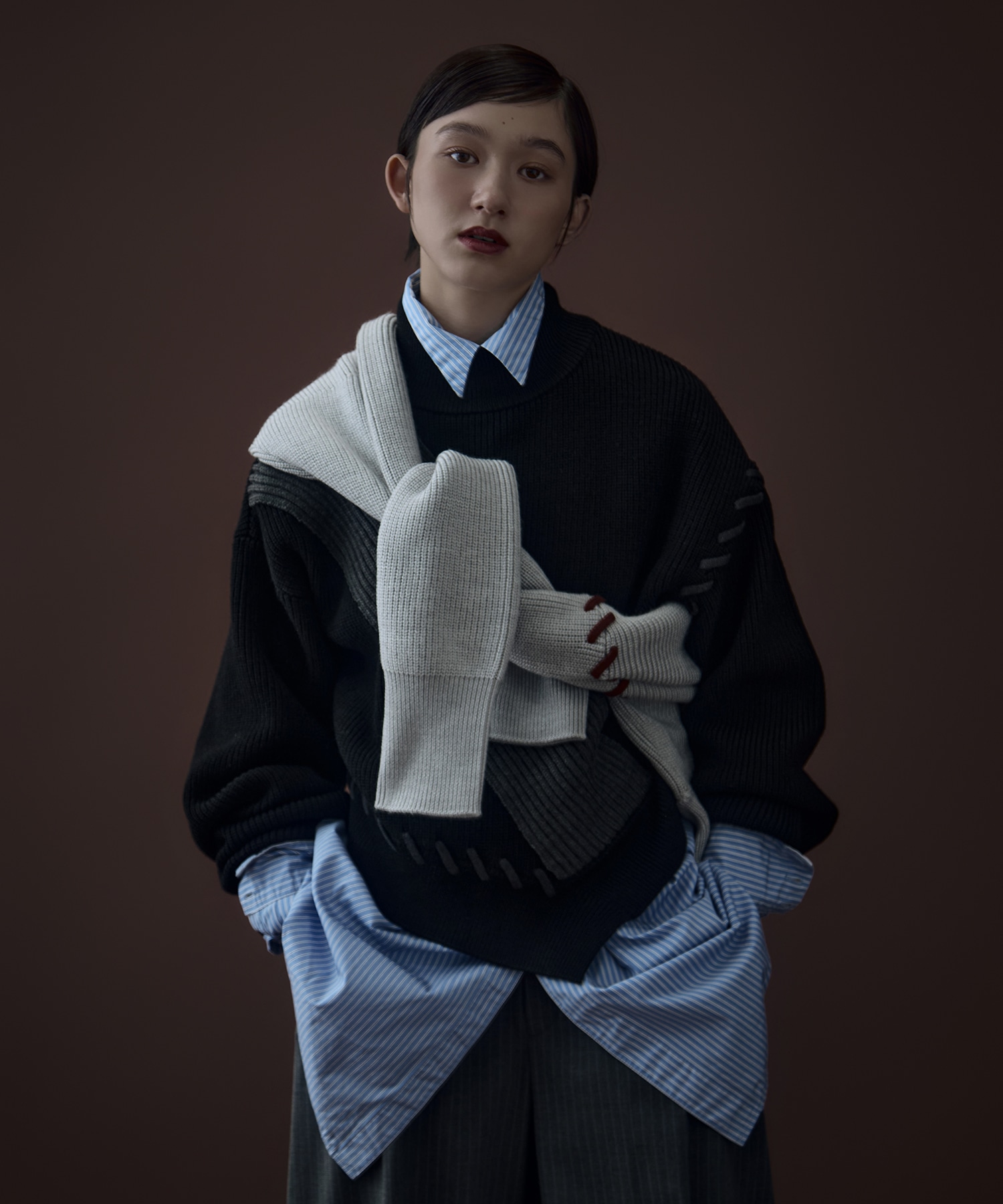 別注Asymmetrical Stitch Rib knit UN3D.