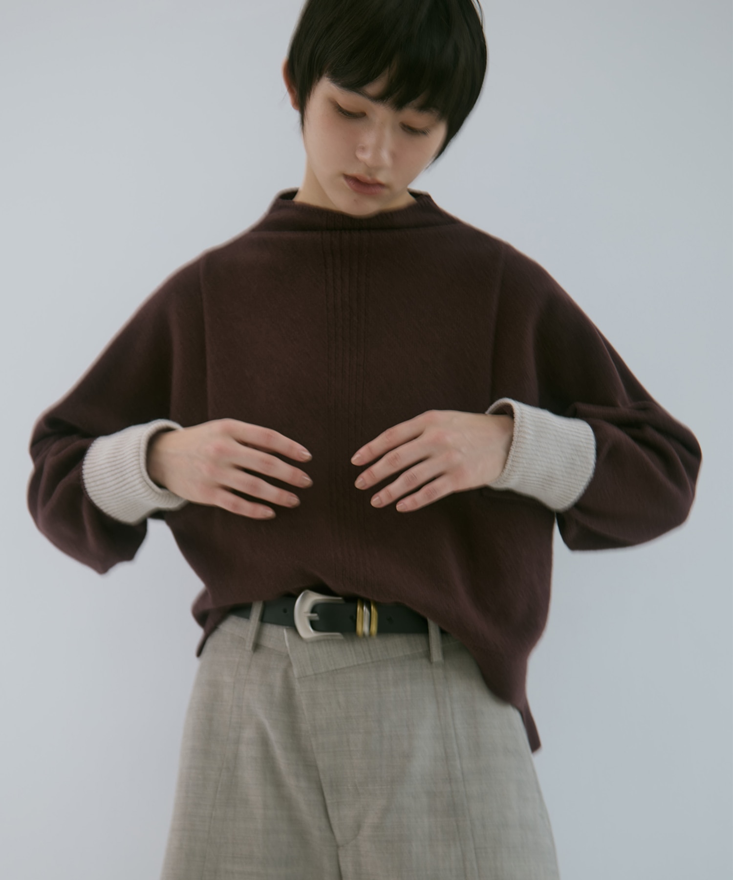 別注 CASHMERE BOAT NECK KNIT WRAPINKNOT