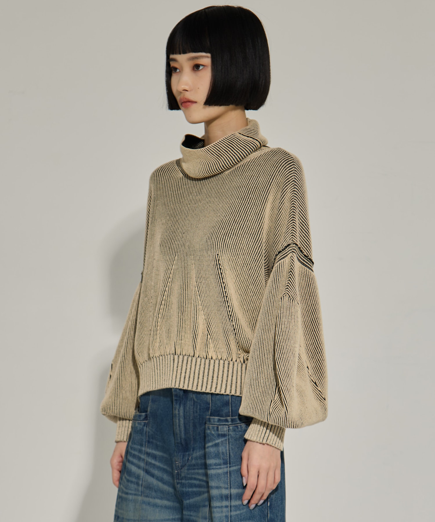 別注Dual face knit AKIKOAOKI