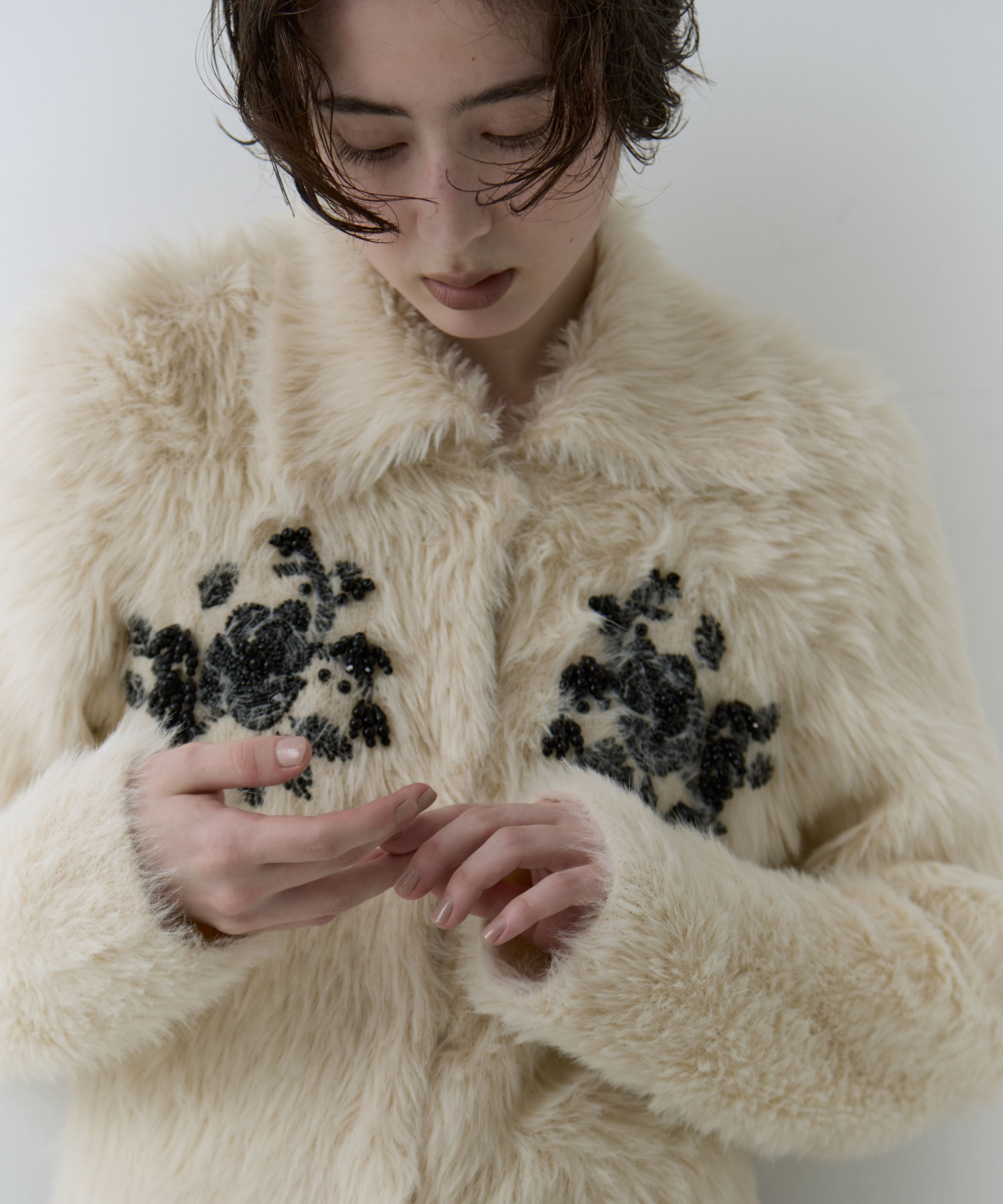 別注 シャギービジューカーディガン FETICO