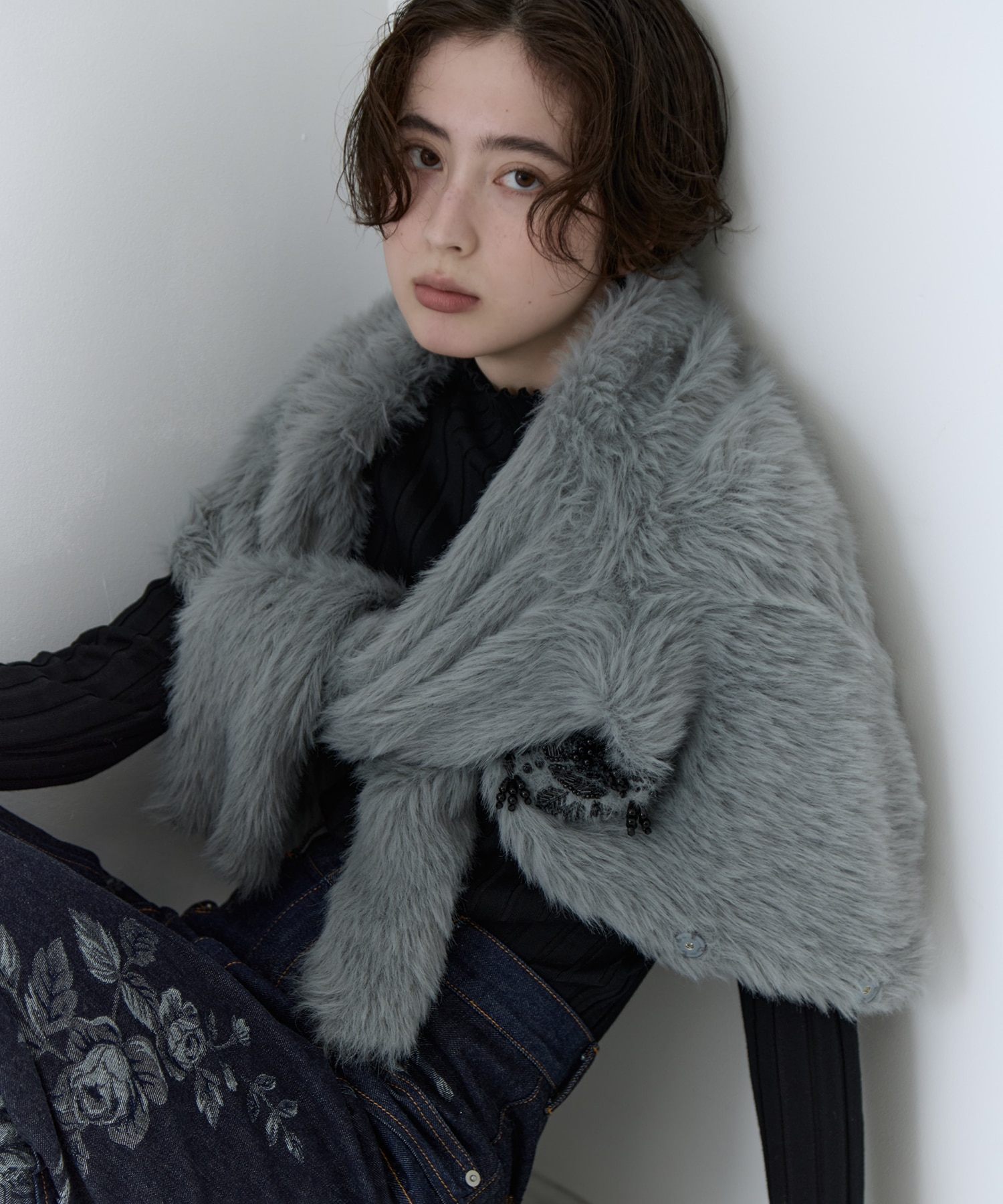 別注 シャギービジューカーディガン FETICO