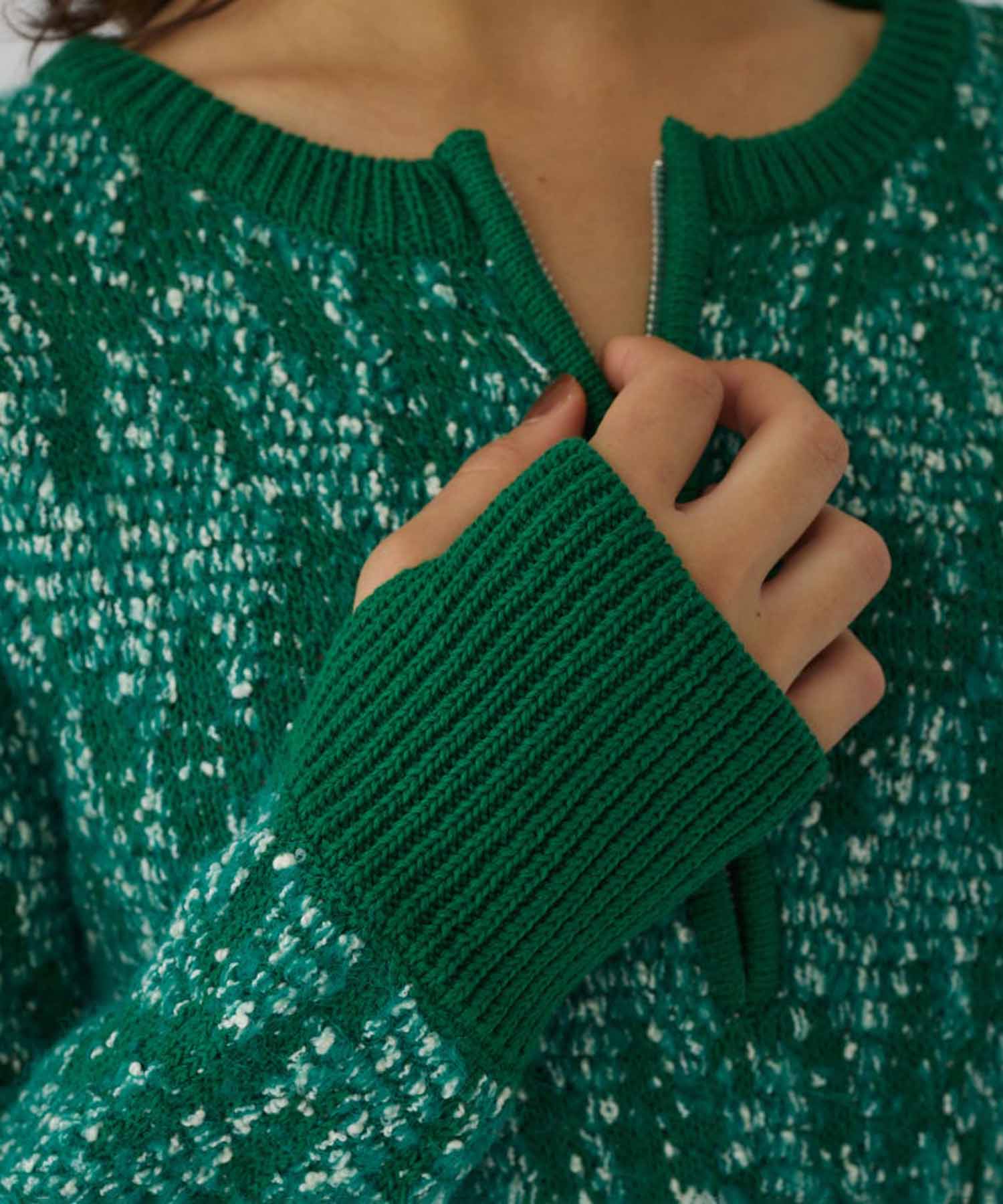 Waist switching knit tops RIM.ARK