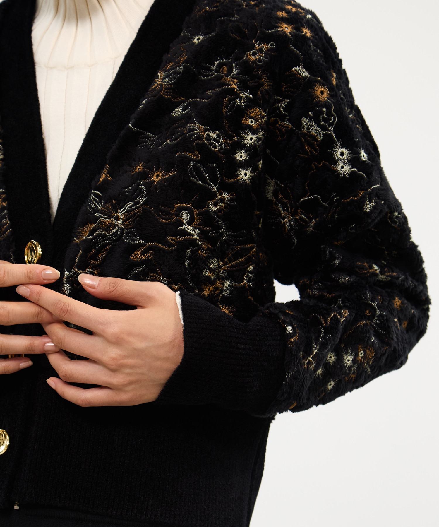 Camouflage embroidered knit cardigan MURRAL