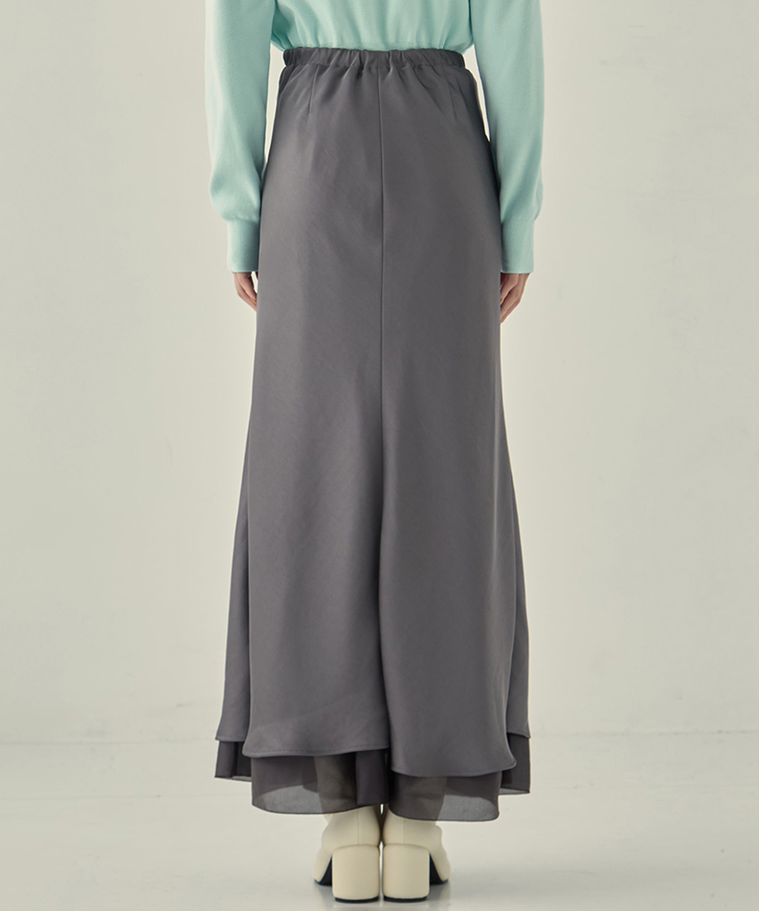 LAYERED SATIN MERMAID SKIRT STUDIOUS