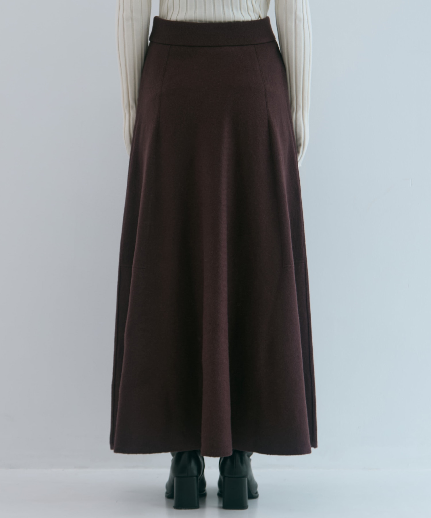 別注 CASHMERE FLARE LONG SKIRT WRAPINKNOT