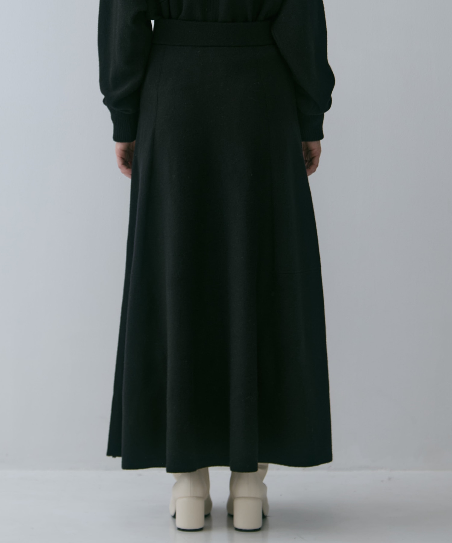 別注 CASHMERE FLARE LONG SKIRT WRAPINKNOT