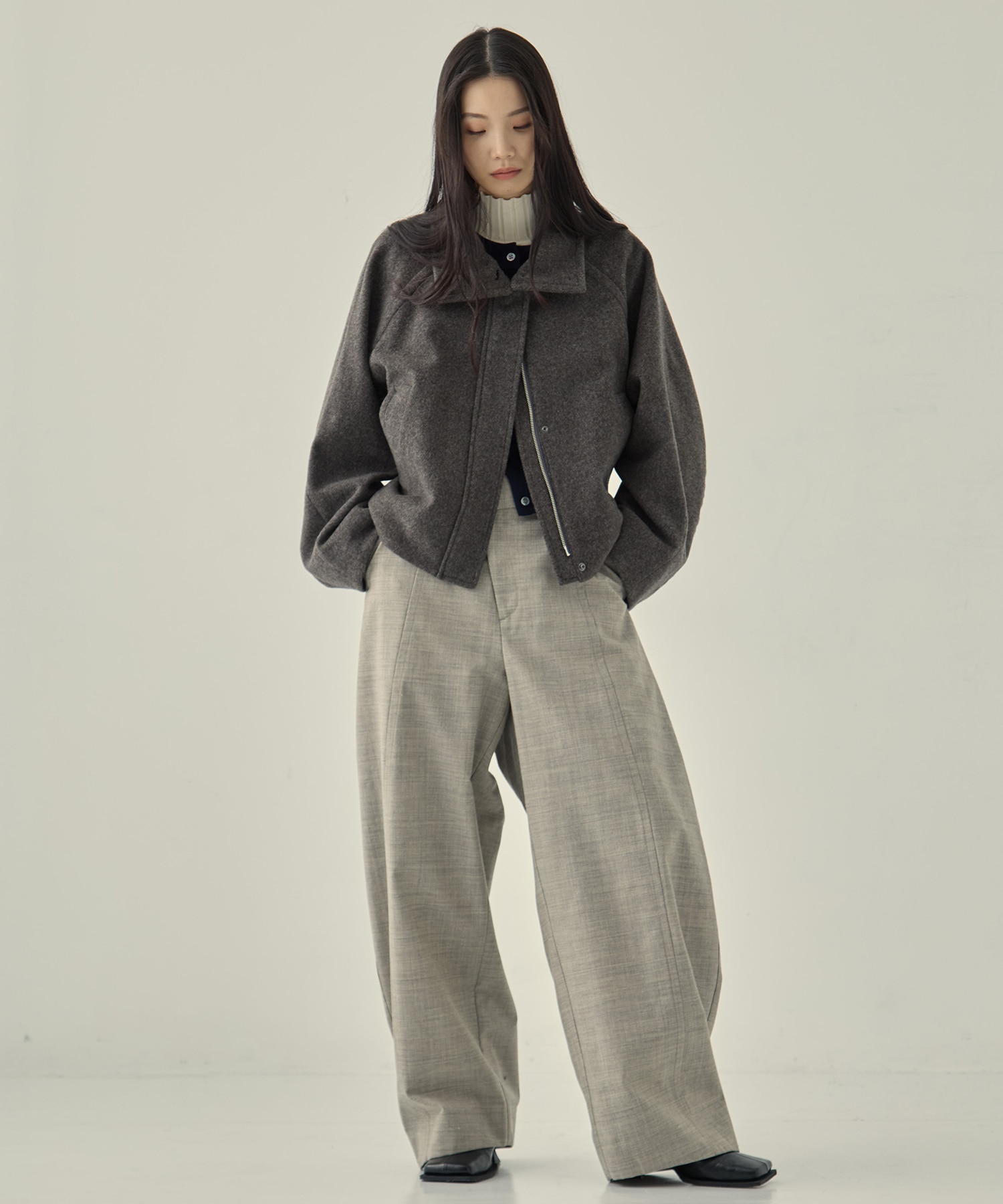 Stand Collar Wool Blouson(1 GREY): STUDIOUS: WOMENS｜ STUDIOUS