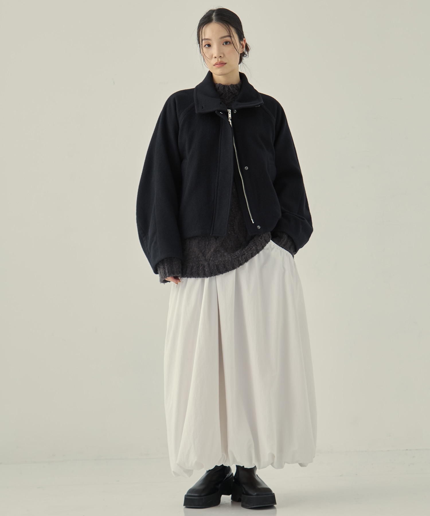 Stand Collar Wool Blouson STUDIOUS